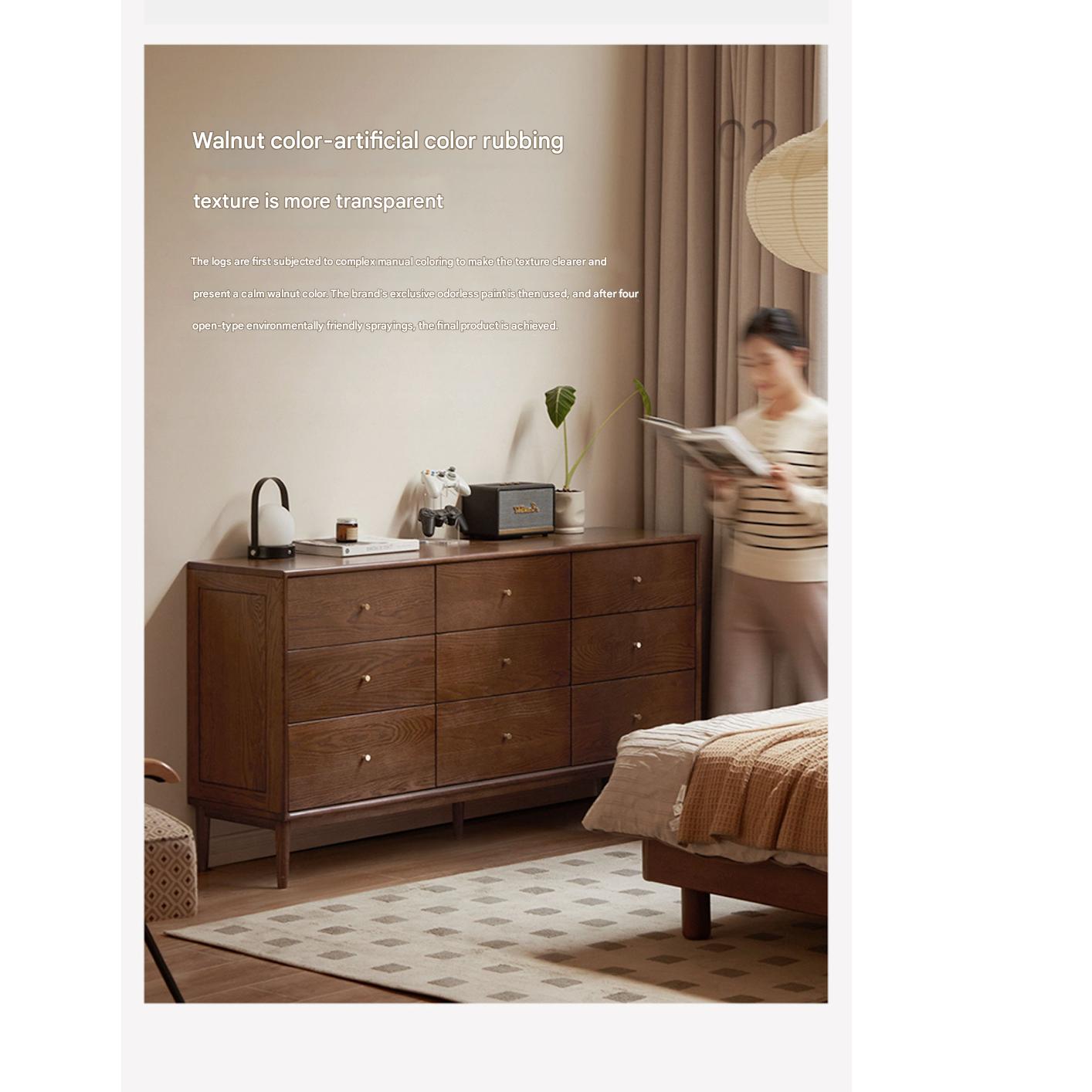 Oak Solid Wood Modern Chest of Drawers