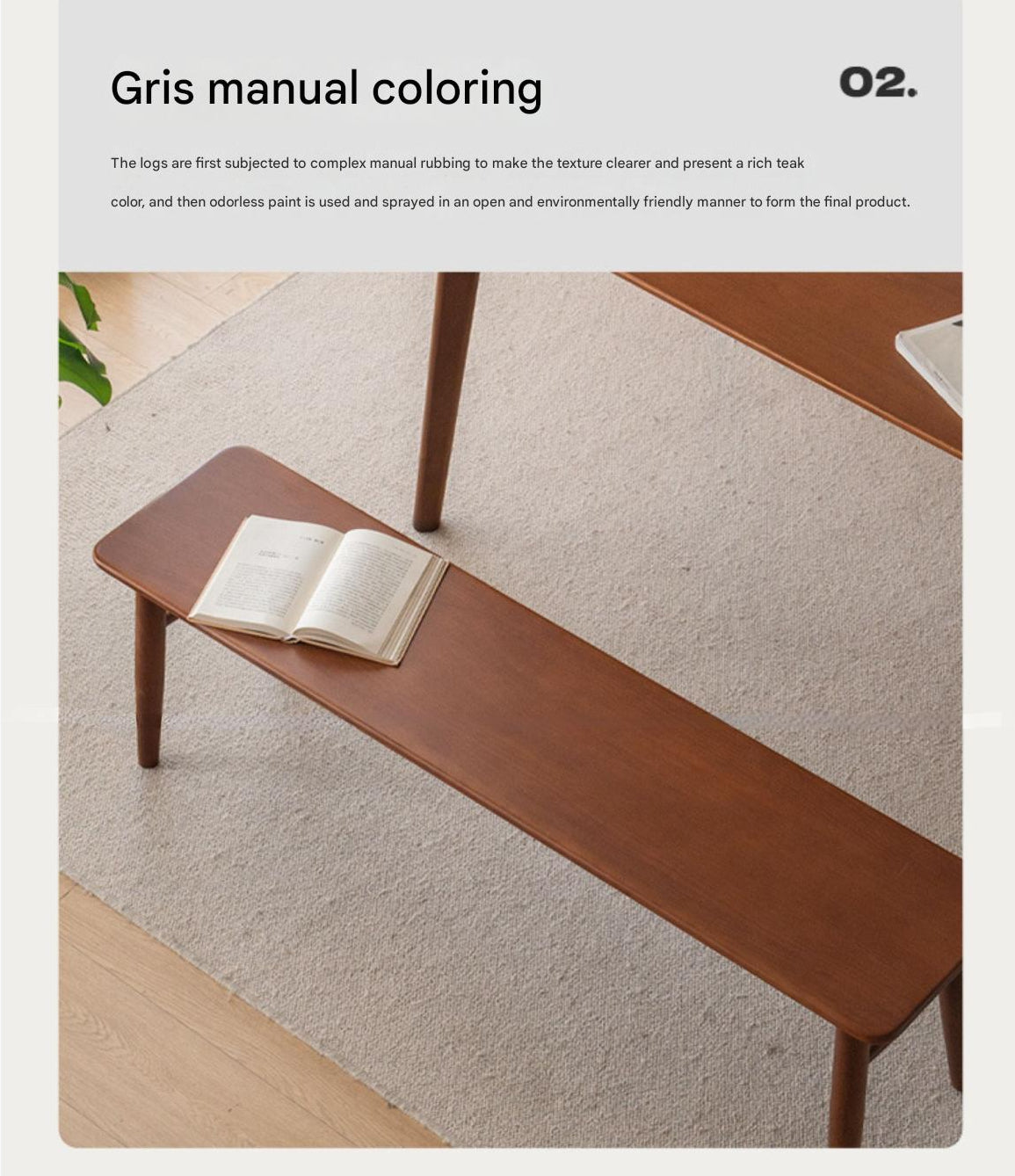 Beech Solid Wood Medieval Style Bench.