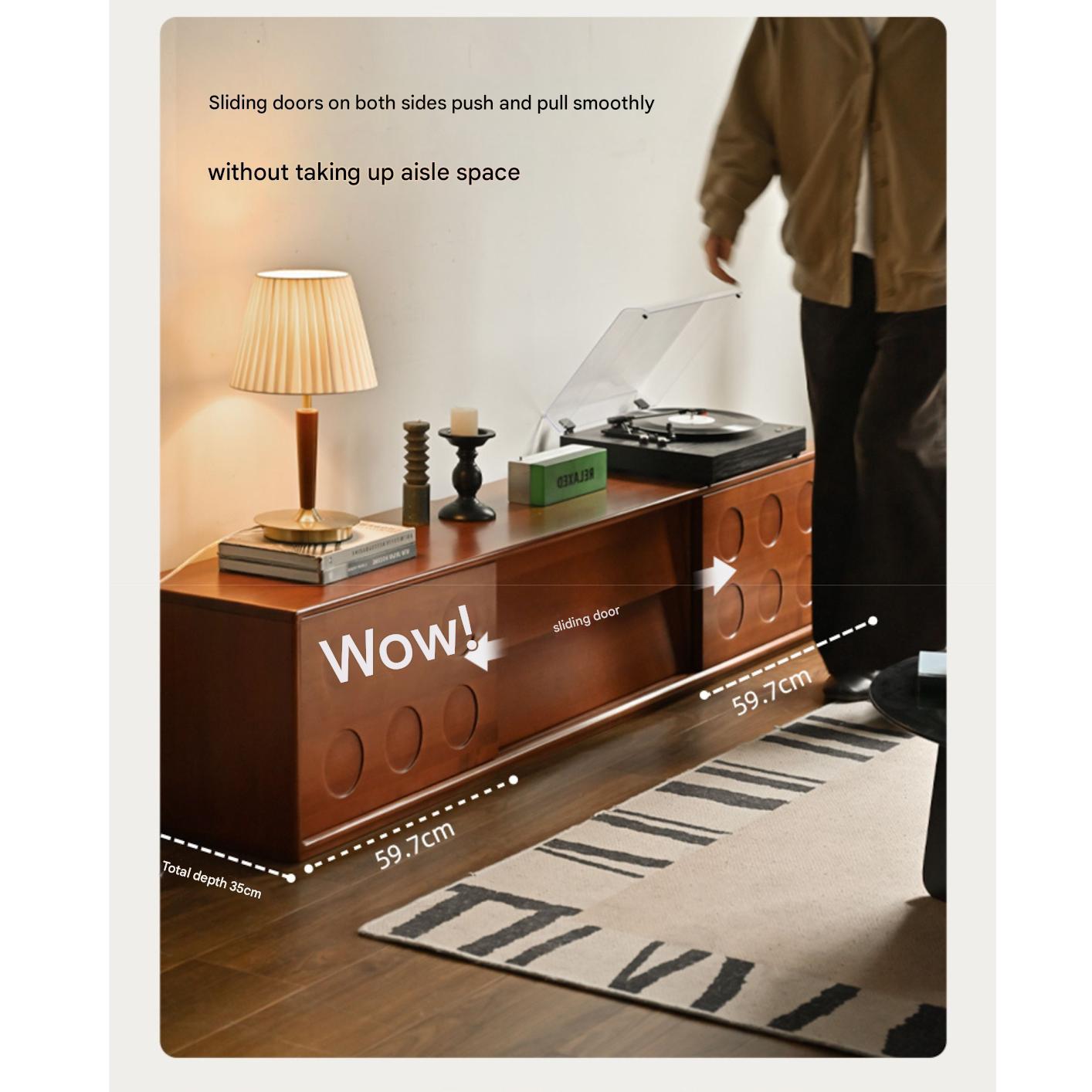 Poplar Solid Wood Medieval Style Retro TV Cabinet.