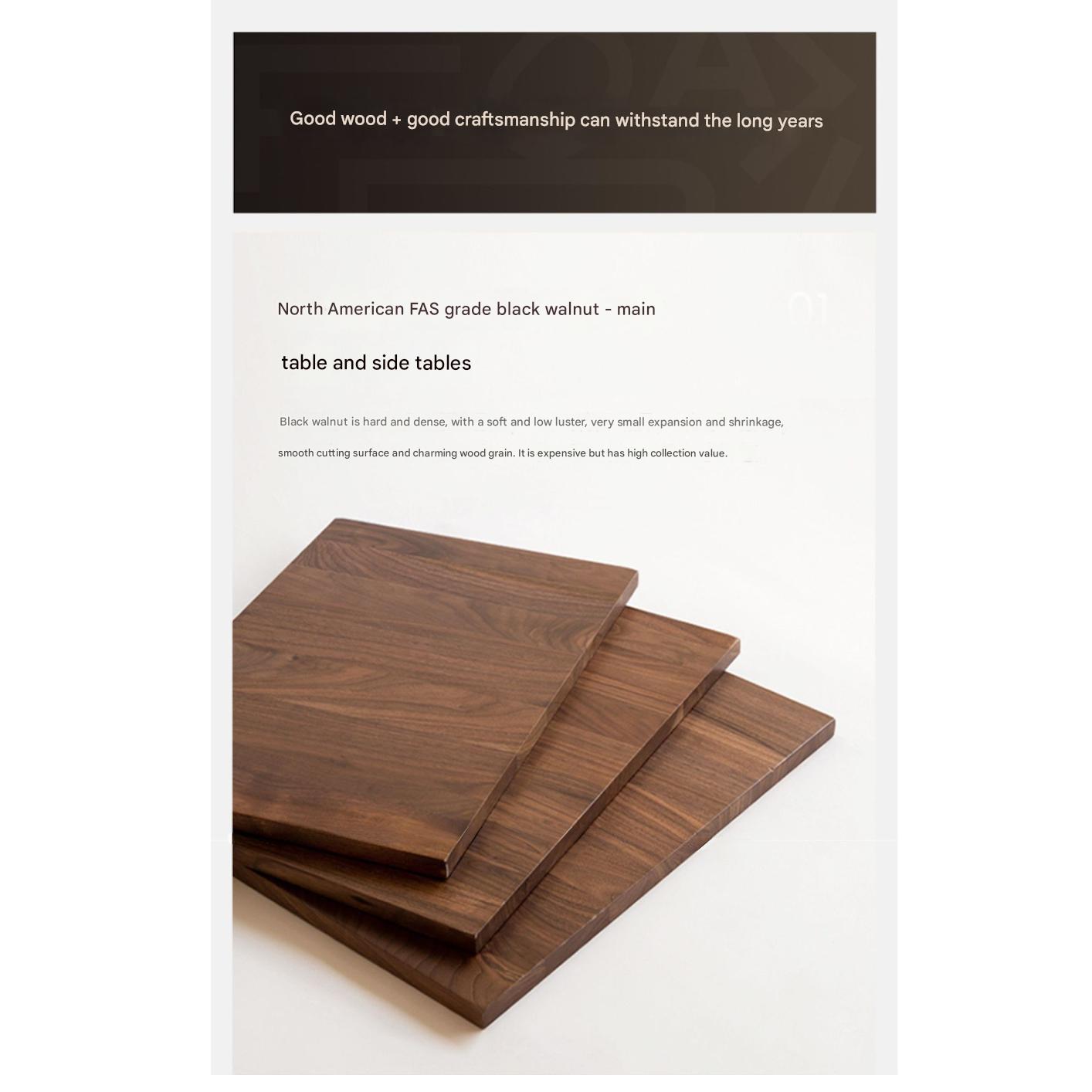 Black Walnut, Poplar Solid Wood Coffee Table.