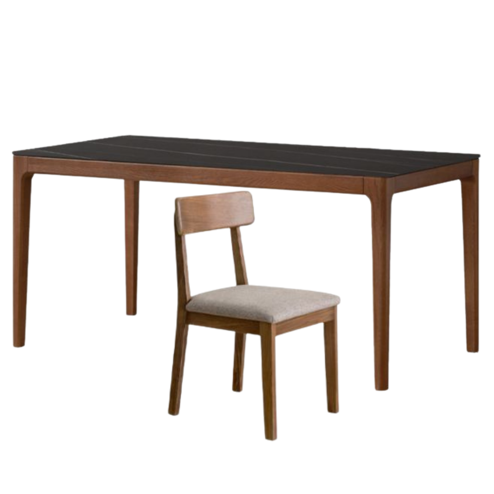 Oak Solid Wood Modern Minimalist Rock Plate Dining Table