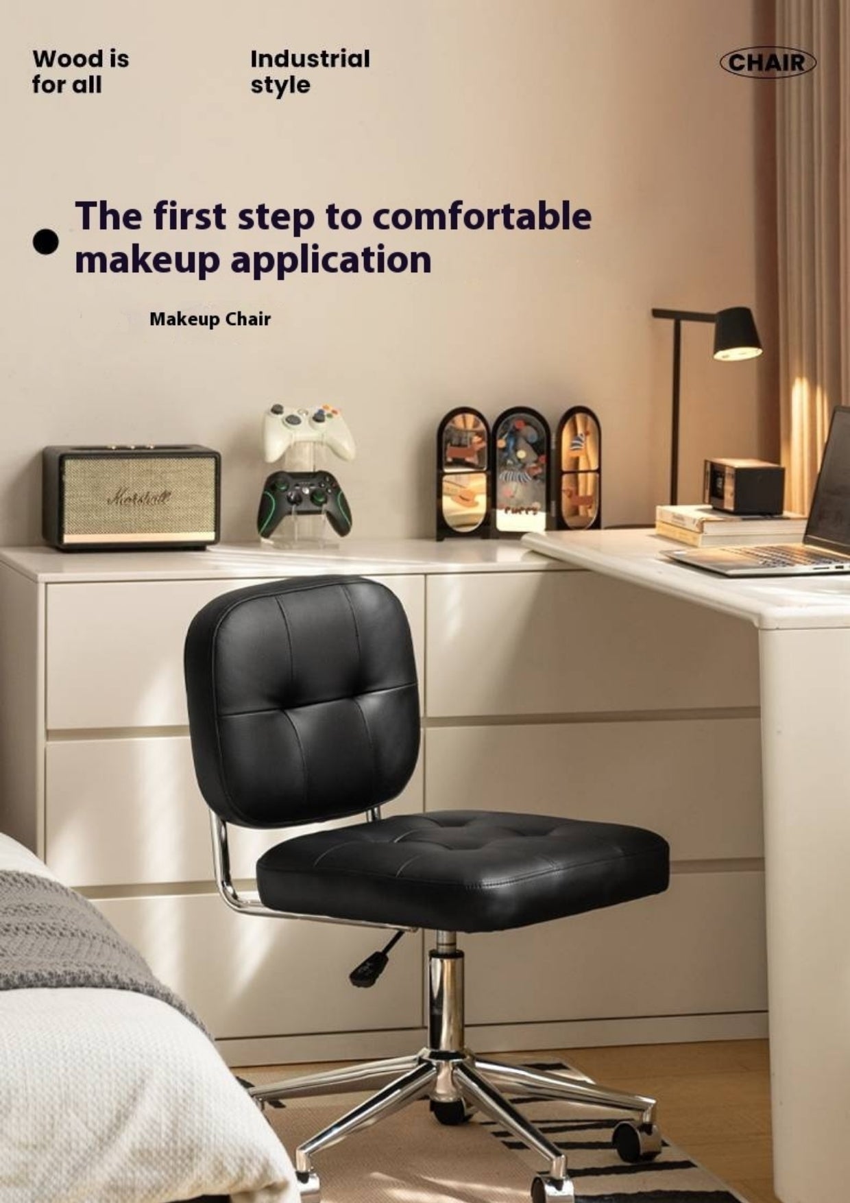 Fabric Modern Minimalist Makeup Stool