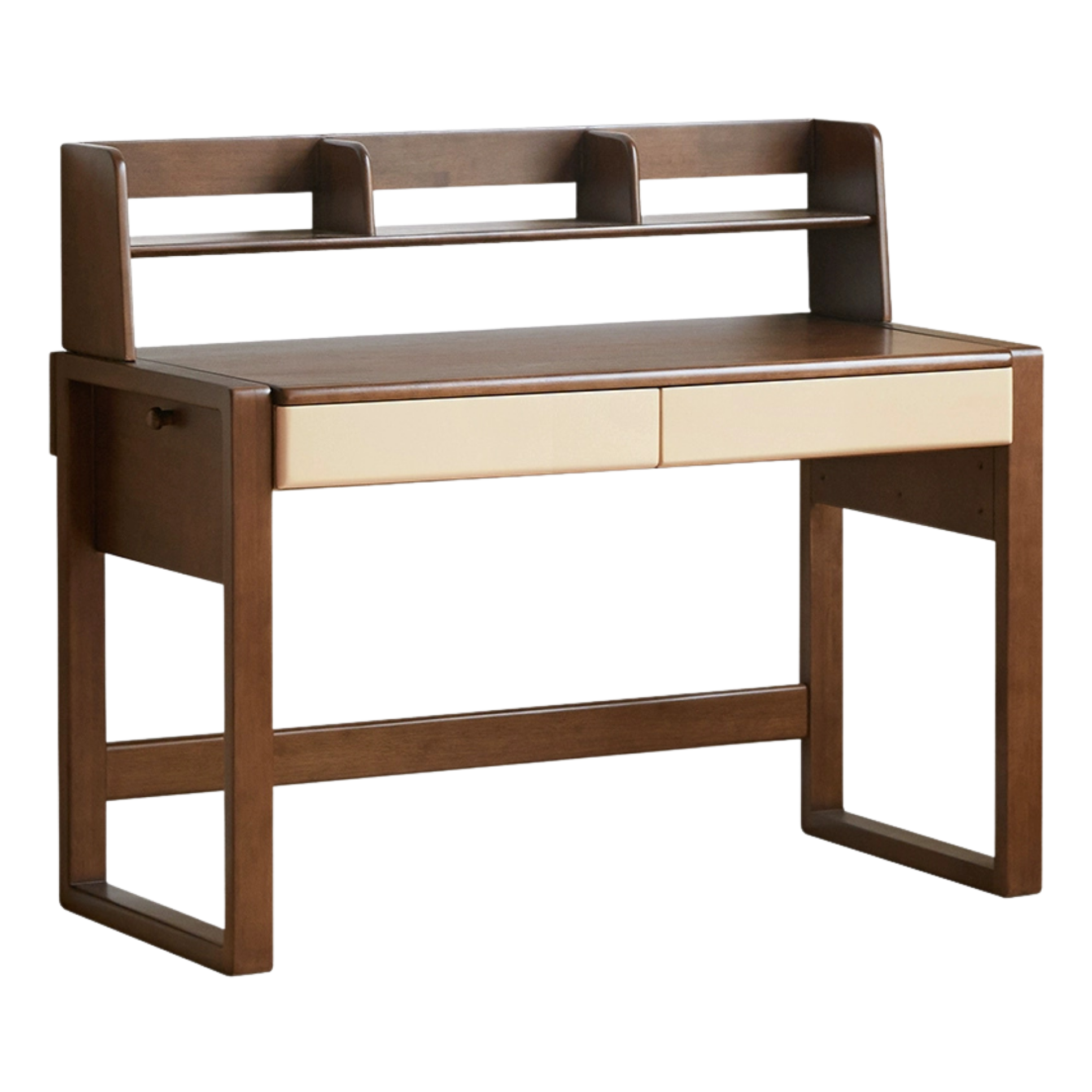 Solid Rubberwood Children's Desk With Bookshelf