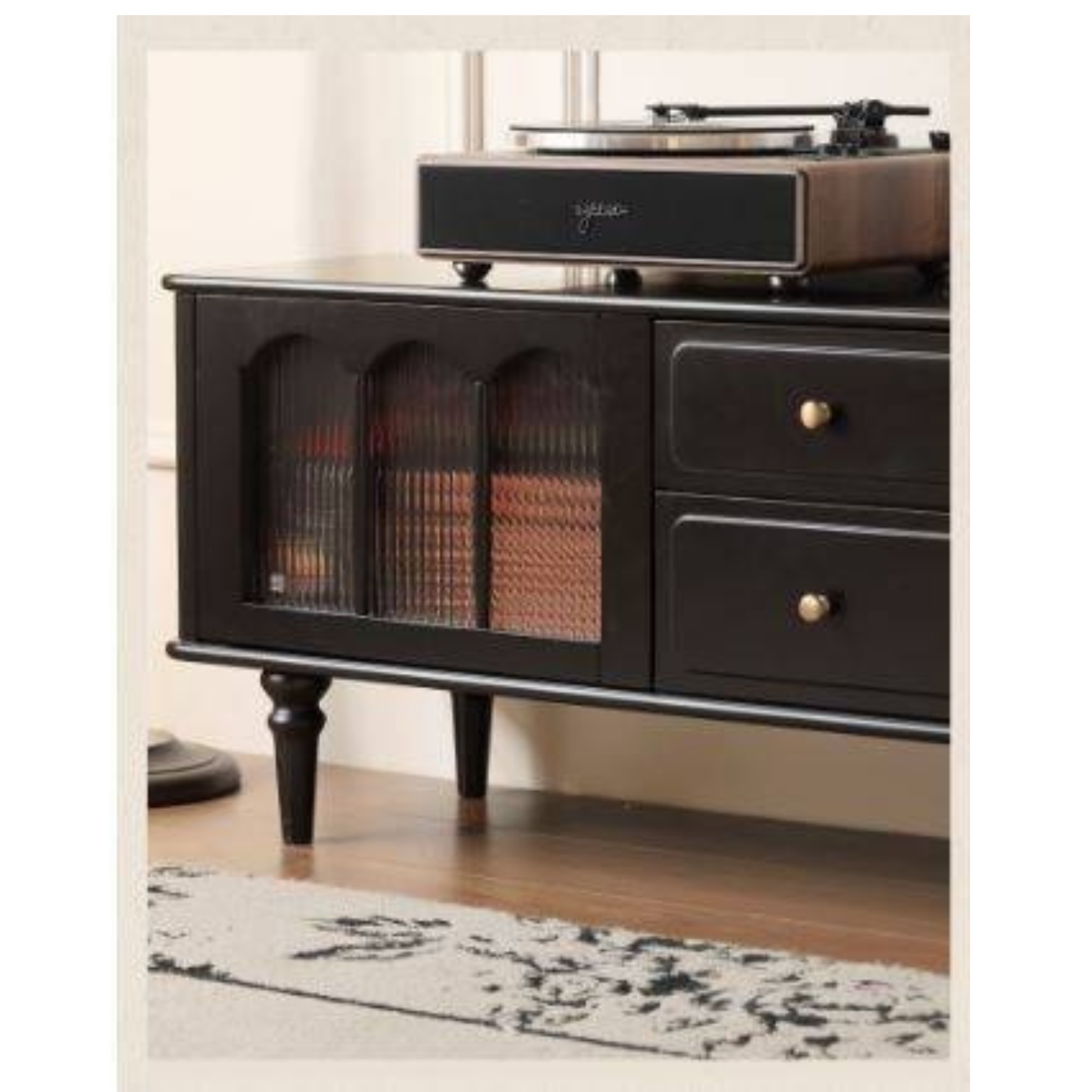 Solid RubberWood French Retro TV Stand