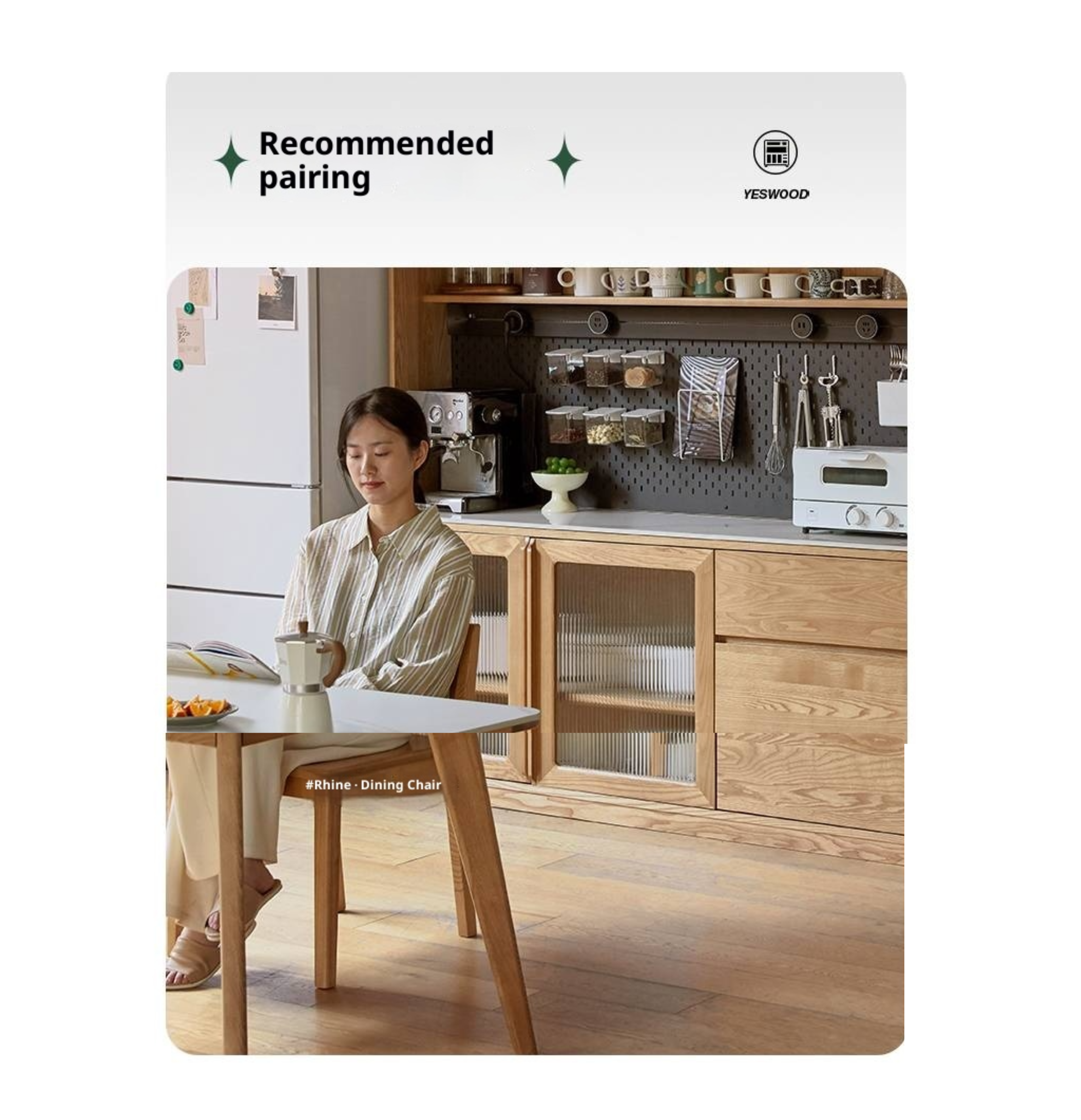 Ash Solid Wood White Wax Rock Plate Sideboard