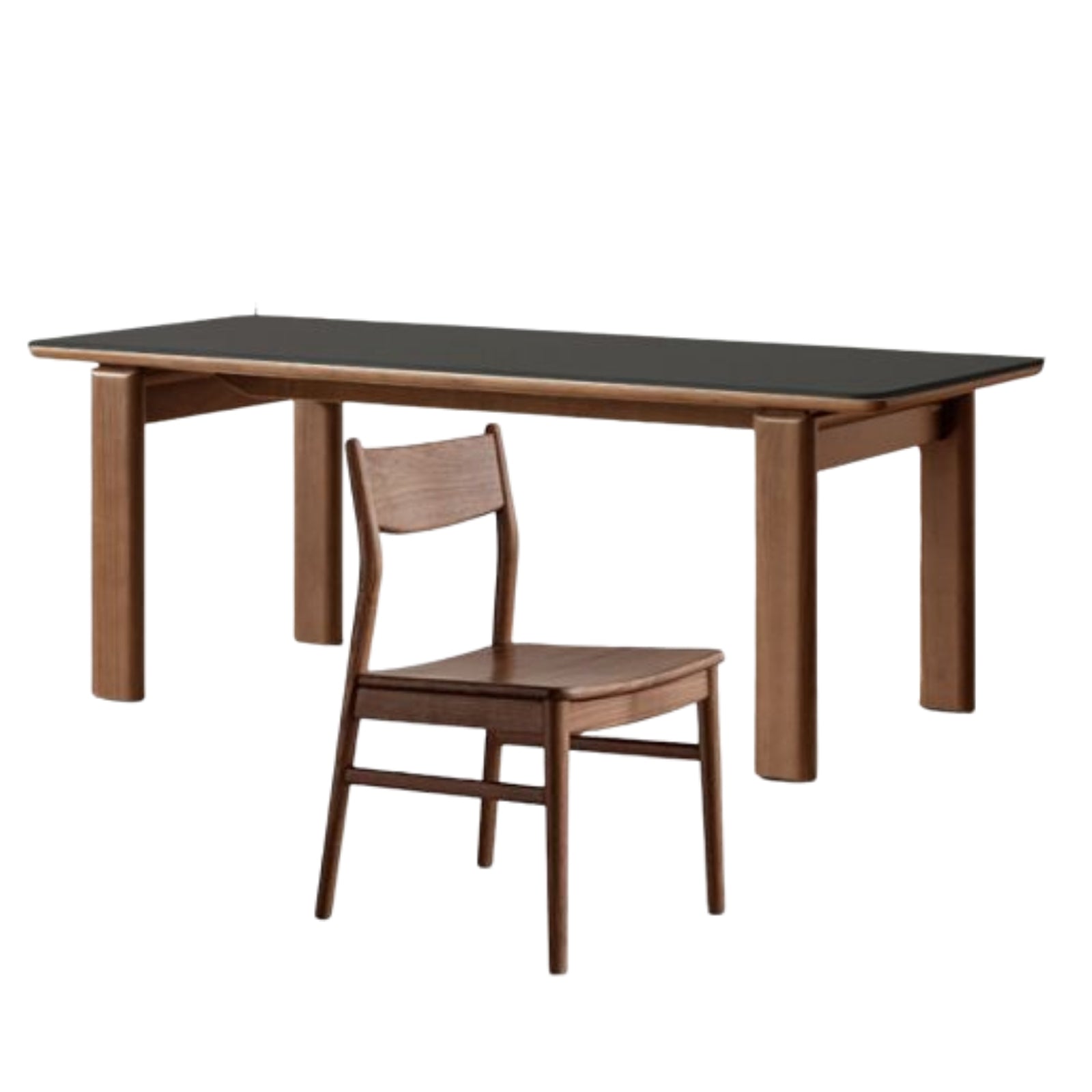 Black Walnut Solid Wood Dining Table Light Luxury Style