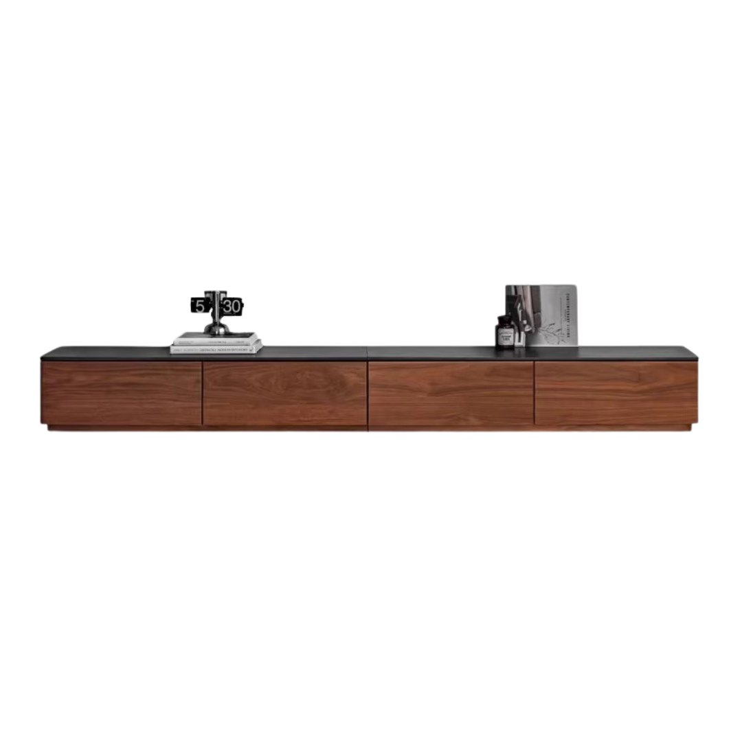 Black Walnut Solid Wood TV Stand Rock Slab