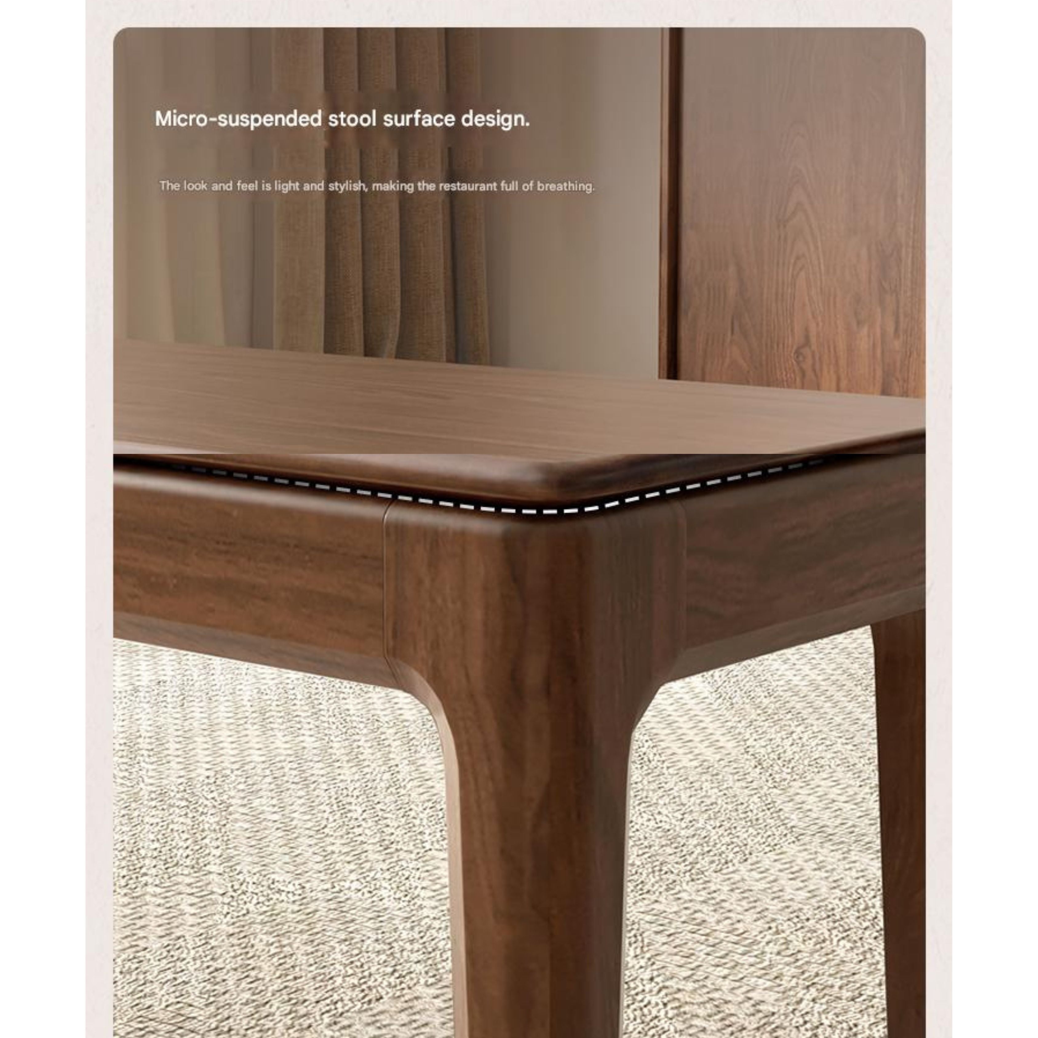 Black Walnut Solid Wood Nordic Long Bench