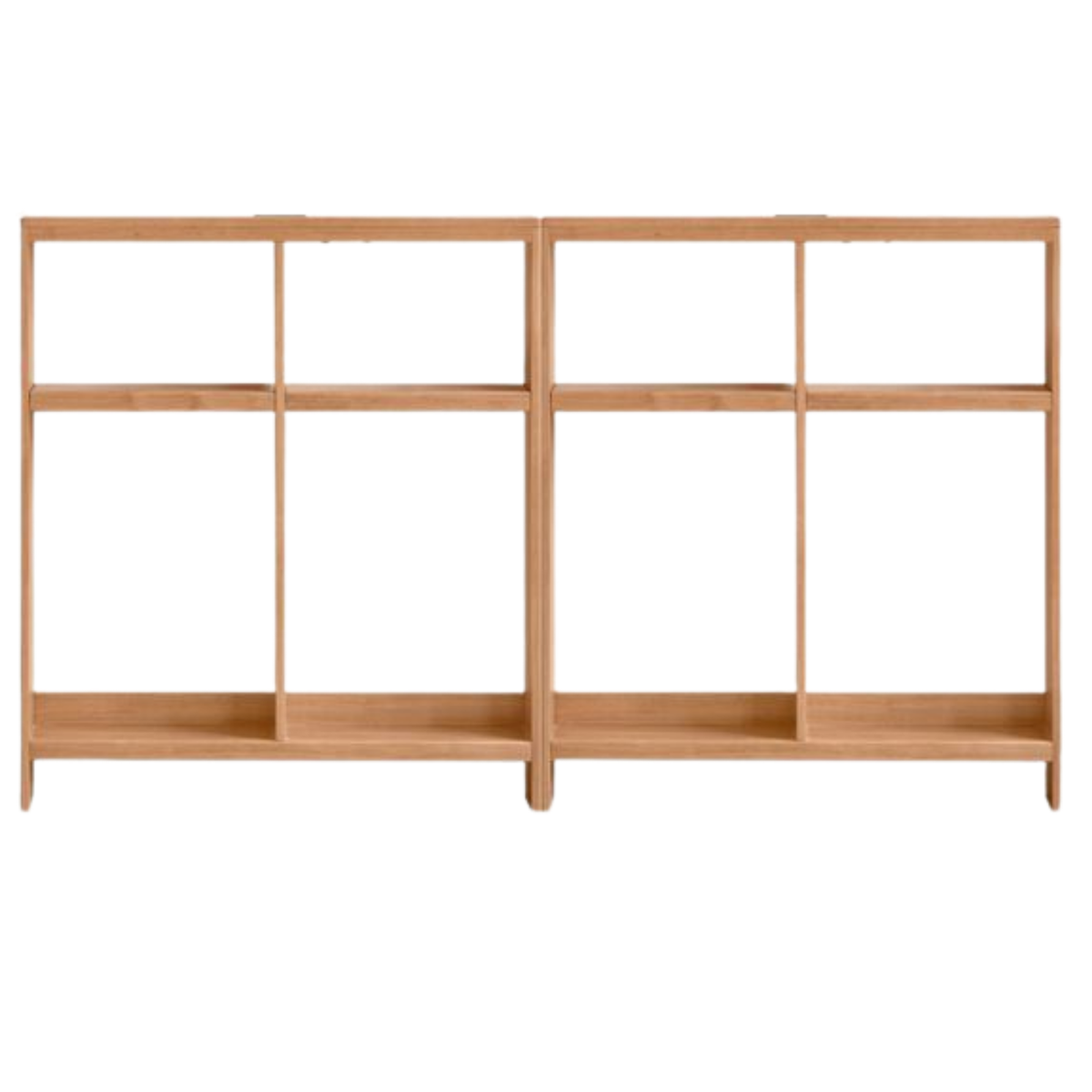 Solid RubberWood Sofa Back Console Table with Open Storage Shelves