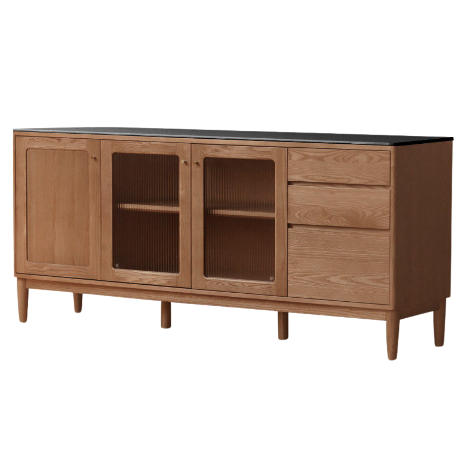 Ash Solid Wood Rock Board Dining Sideboard