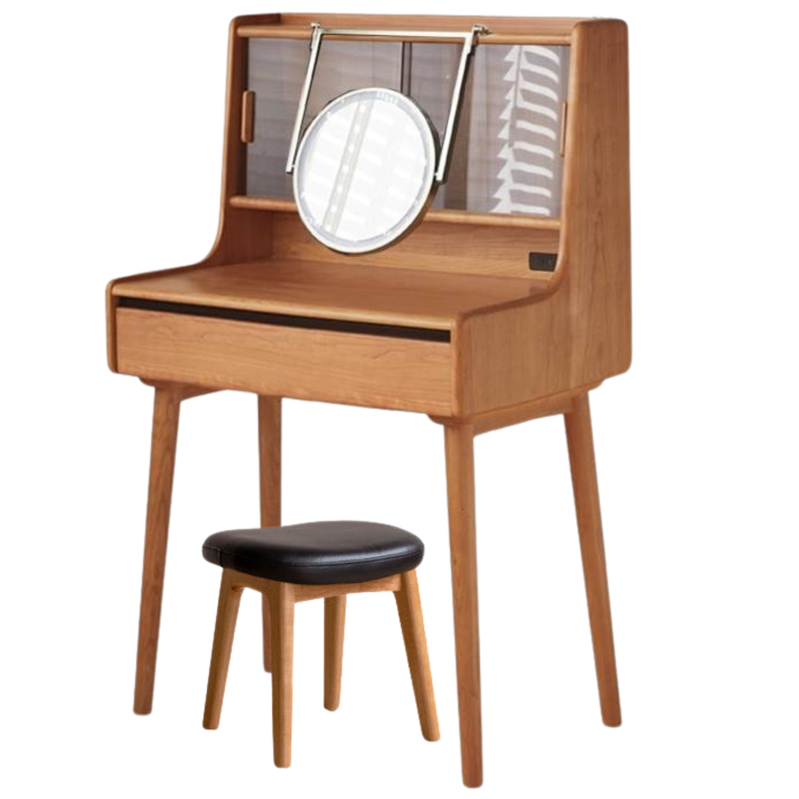 Cherry Solid Wood Multifunctional Vanity Table