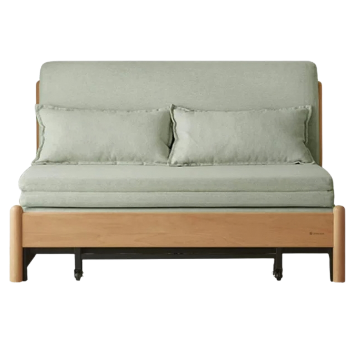 Beech Solid Wood Minimalist Pull-Out Sofa Bed