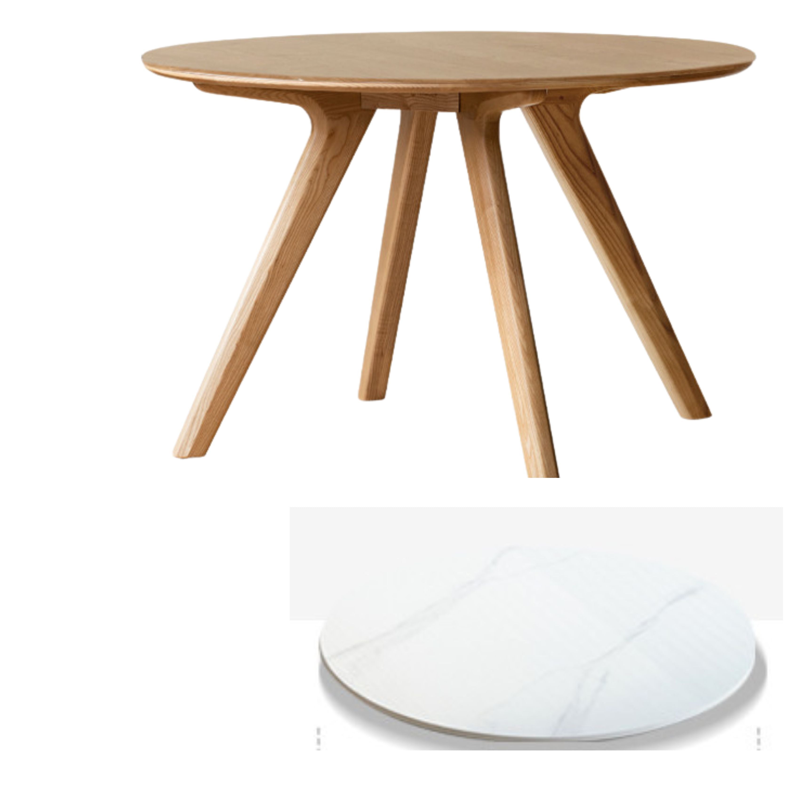 Ash Solid Wood Modern Rock Round Table.