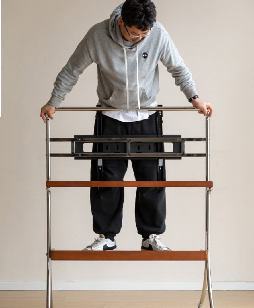 Ash Solid Wood TV Rack Removable Floor-Standing Cart.