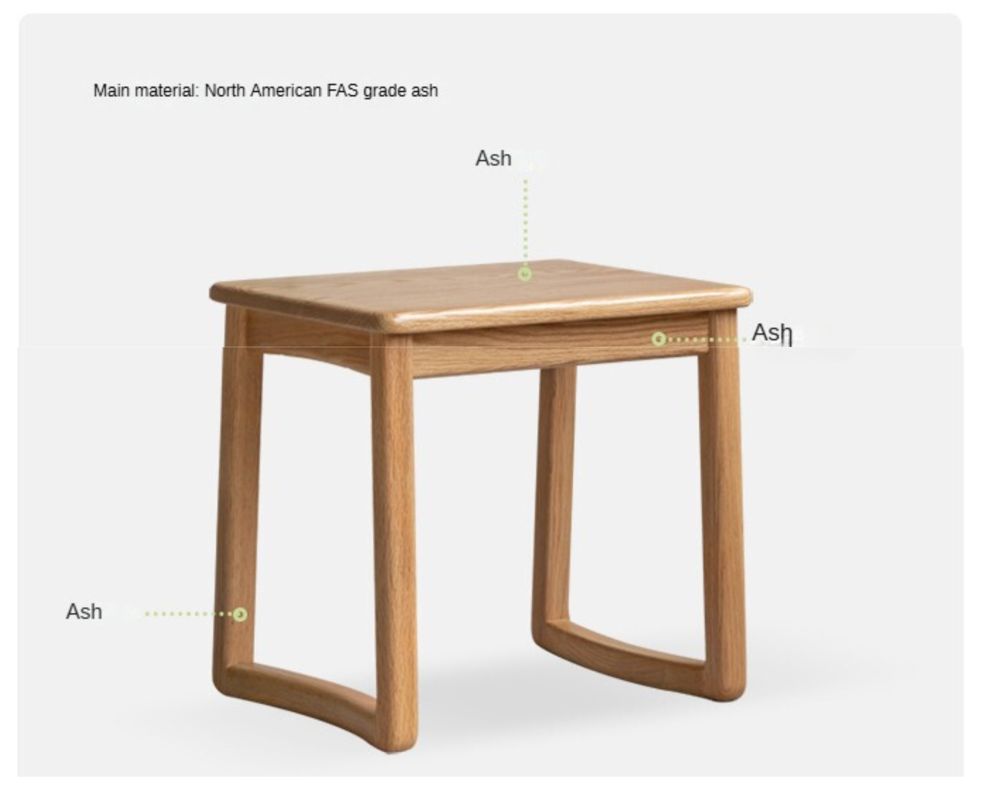 Ash, Oak Solid Wood Tea Stool