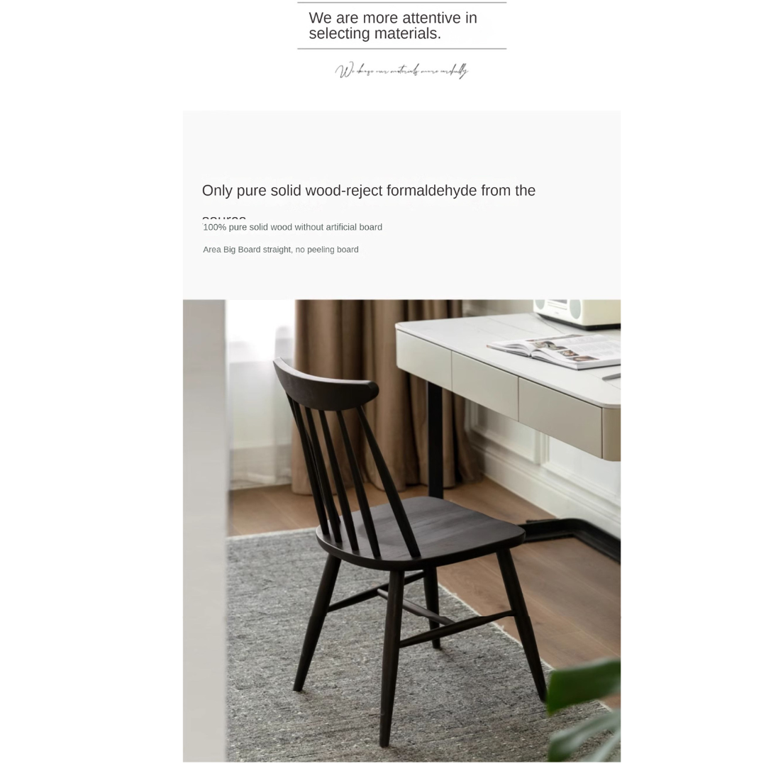 4 Pcs Oak Solid Wood Windsor Chair Smoked