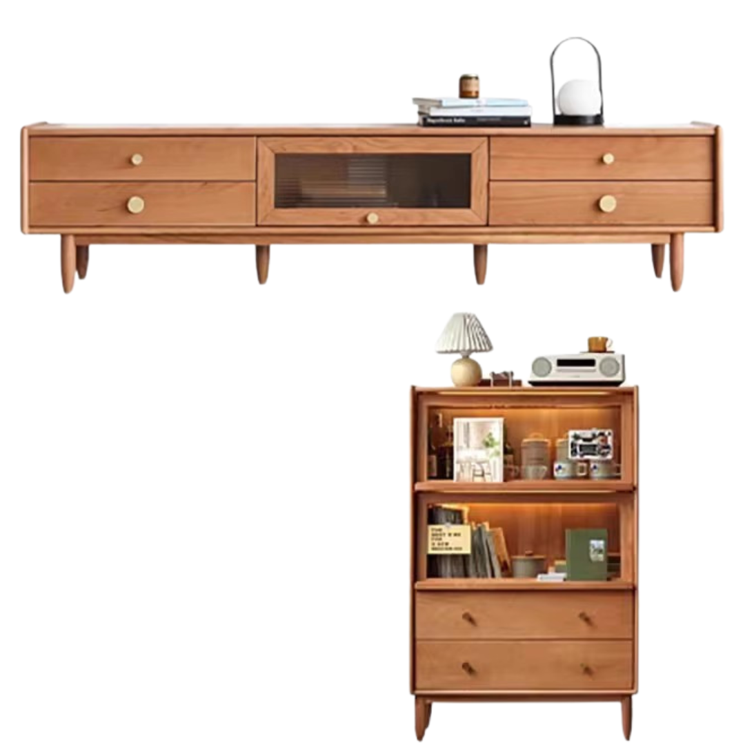 Cherry Solid Wood TV Stand.
