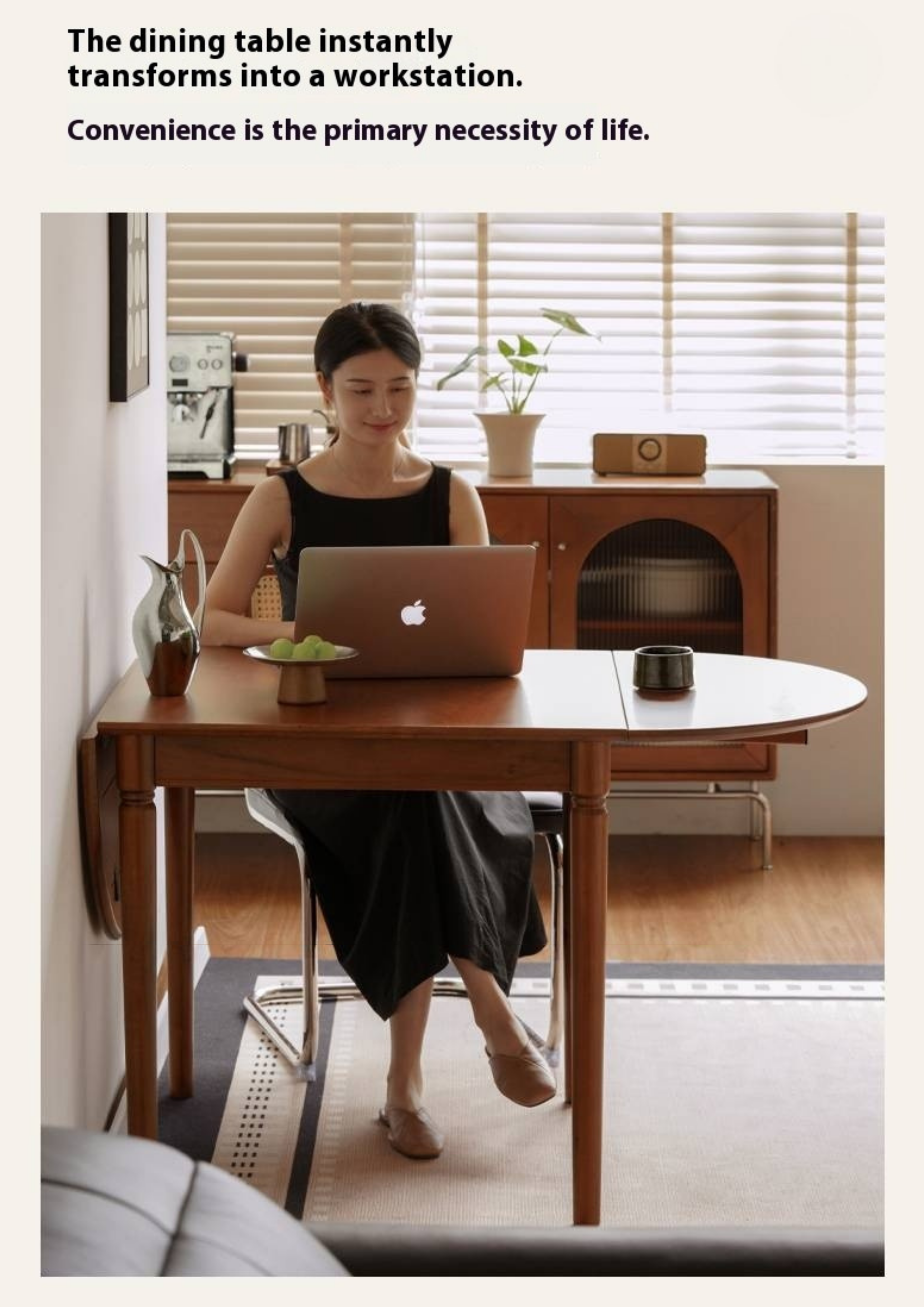 Tulipwood Solid Tulipwood Retro Dining Table