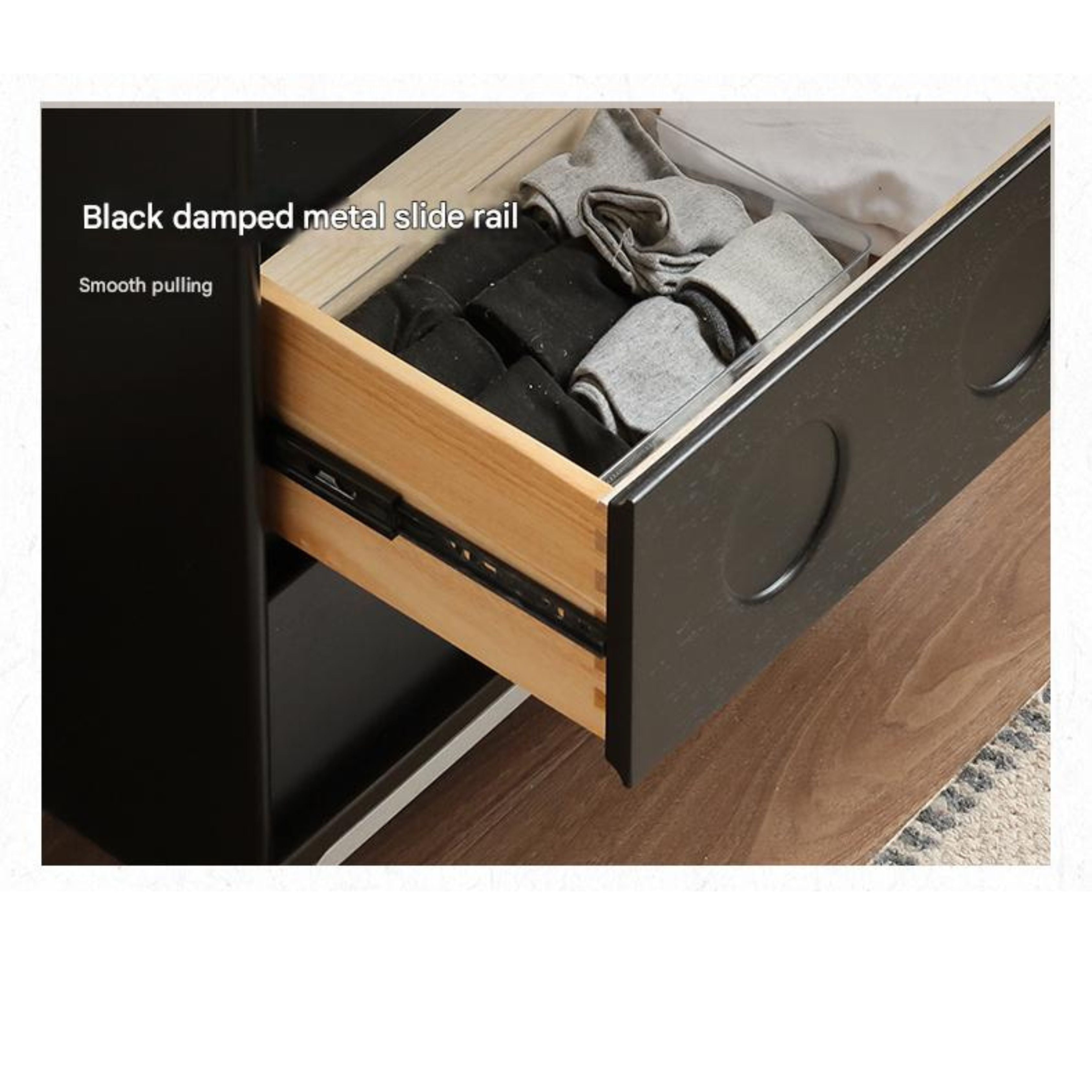 Solid Rubberwood Bauhaus Style Side Cabinet.