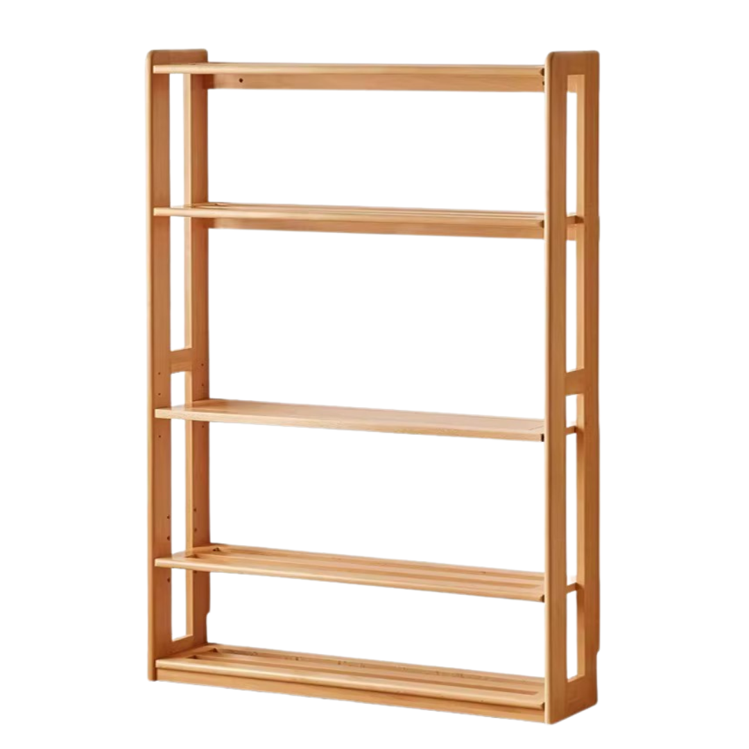 Beech, Oak Solid Wood Floor-To-Ceiling Bookshelf, Toy Storage
