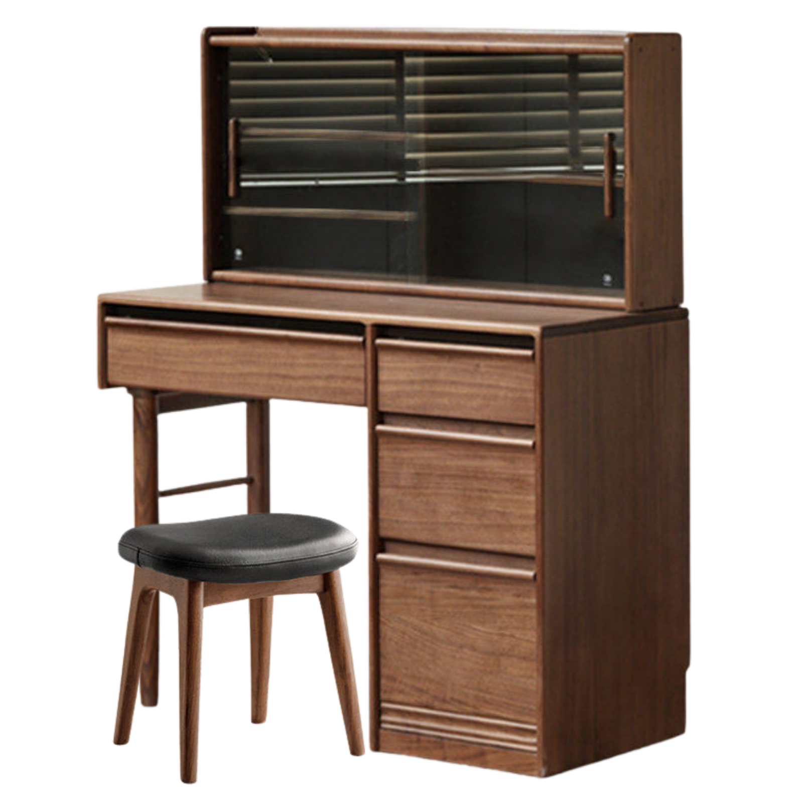 Black Walnut Solid Wood Light Luxury Vanity Table.