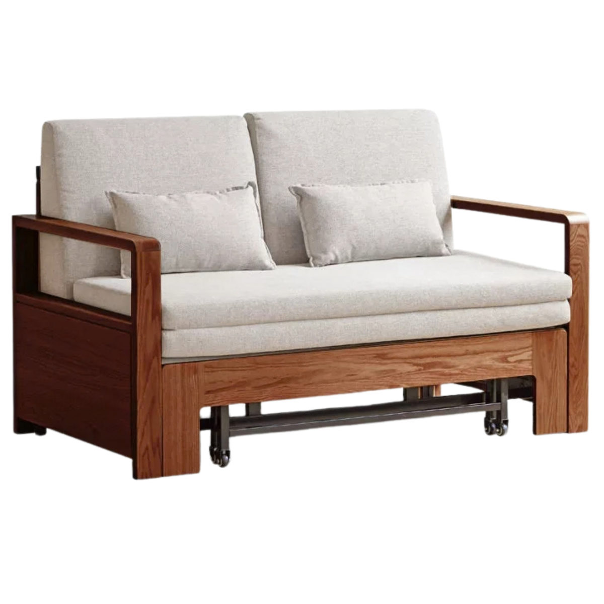 Oak, Ash Solid Wood Modern Dual-Use Sofa Bed
