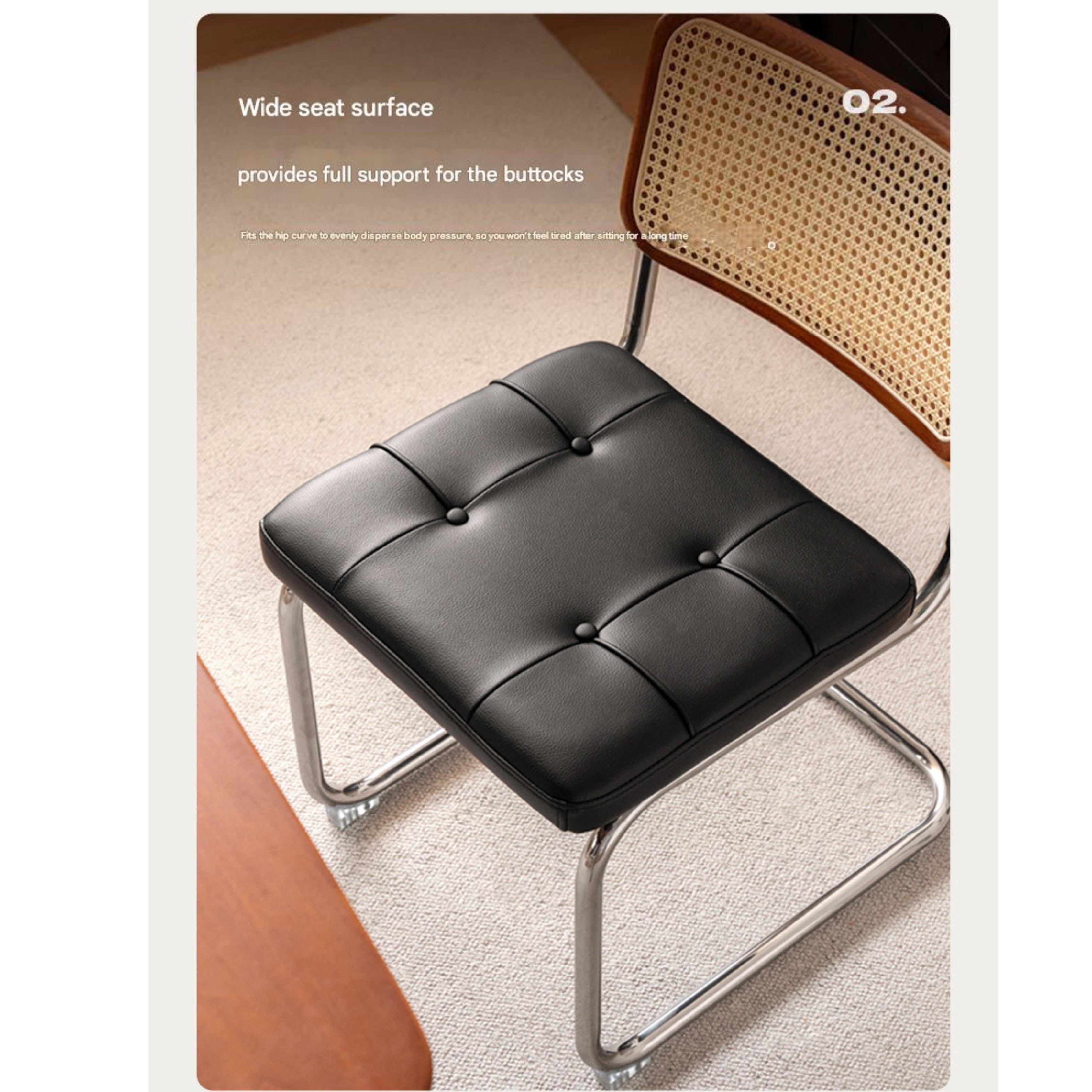 4 pcs Oak Solid Wood leather Soft Suspended Chair