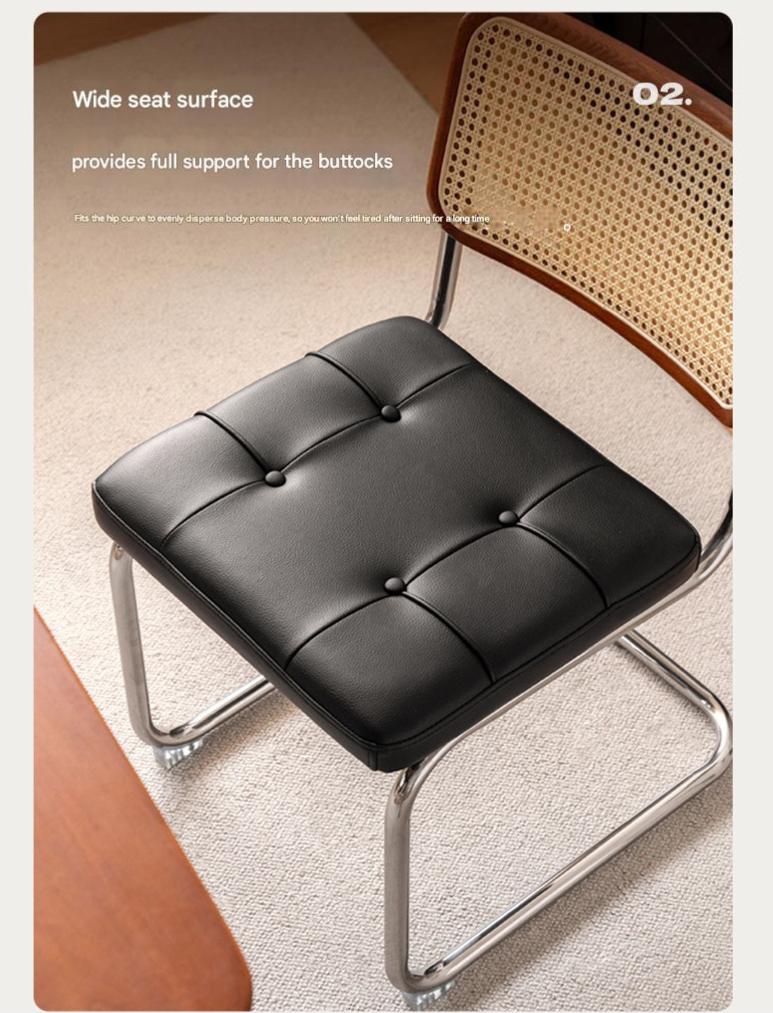 4 pcs Oak Solid Wood leather Soft Suspended Chair