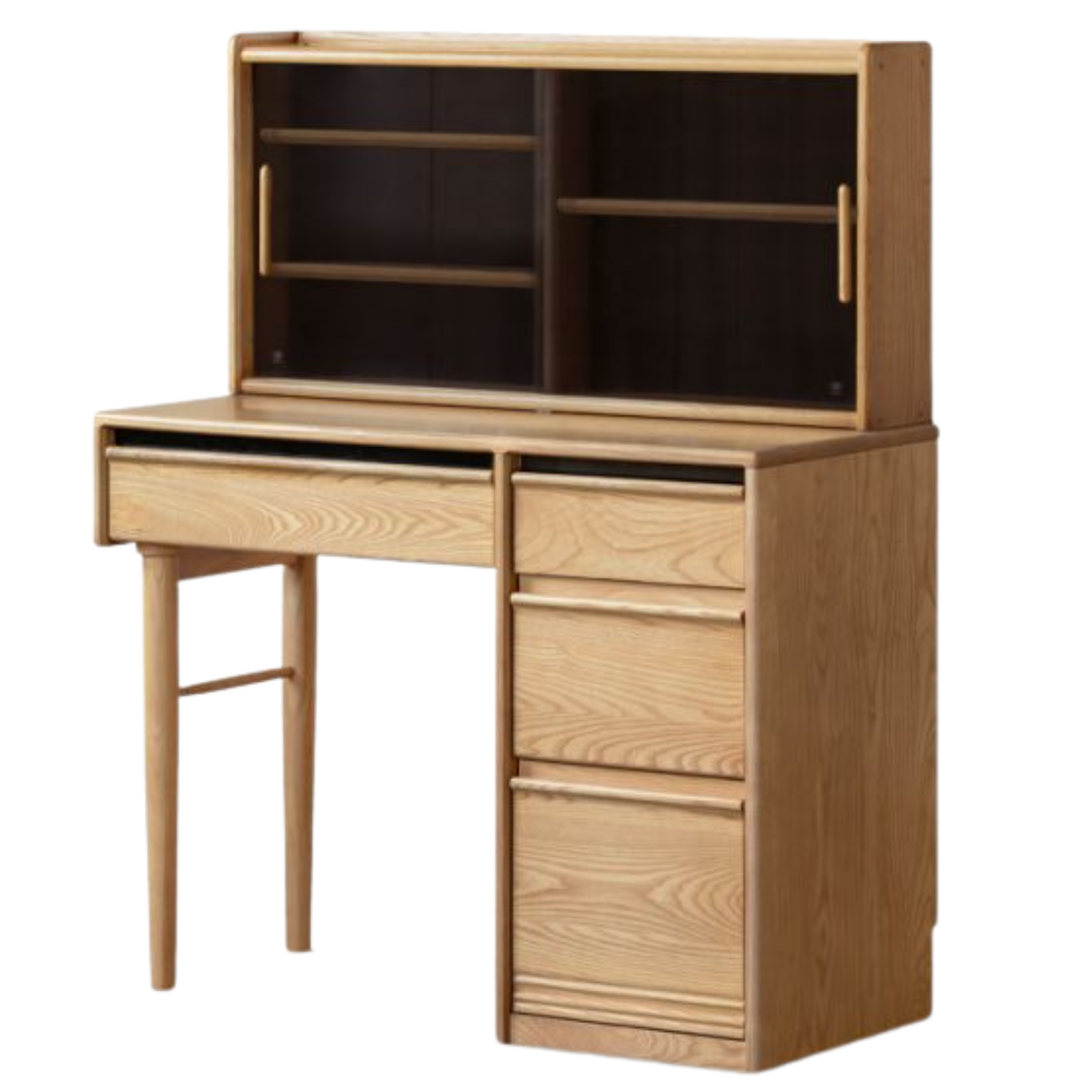 White Ash Solid Wood Modern Multifunctional Vanity Table.