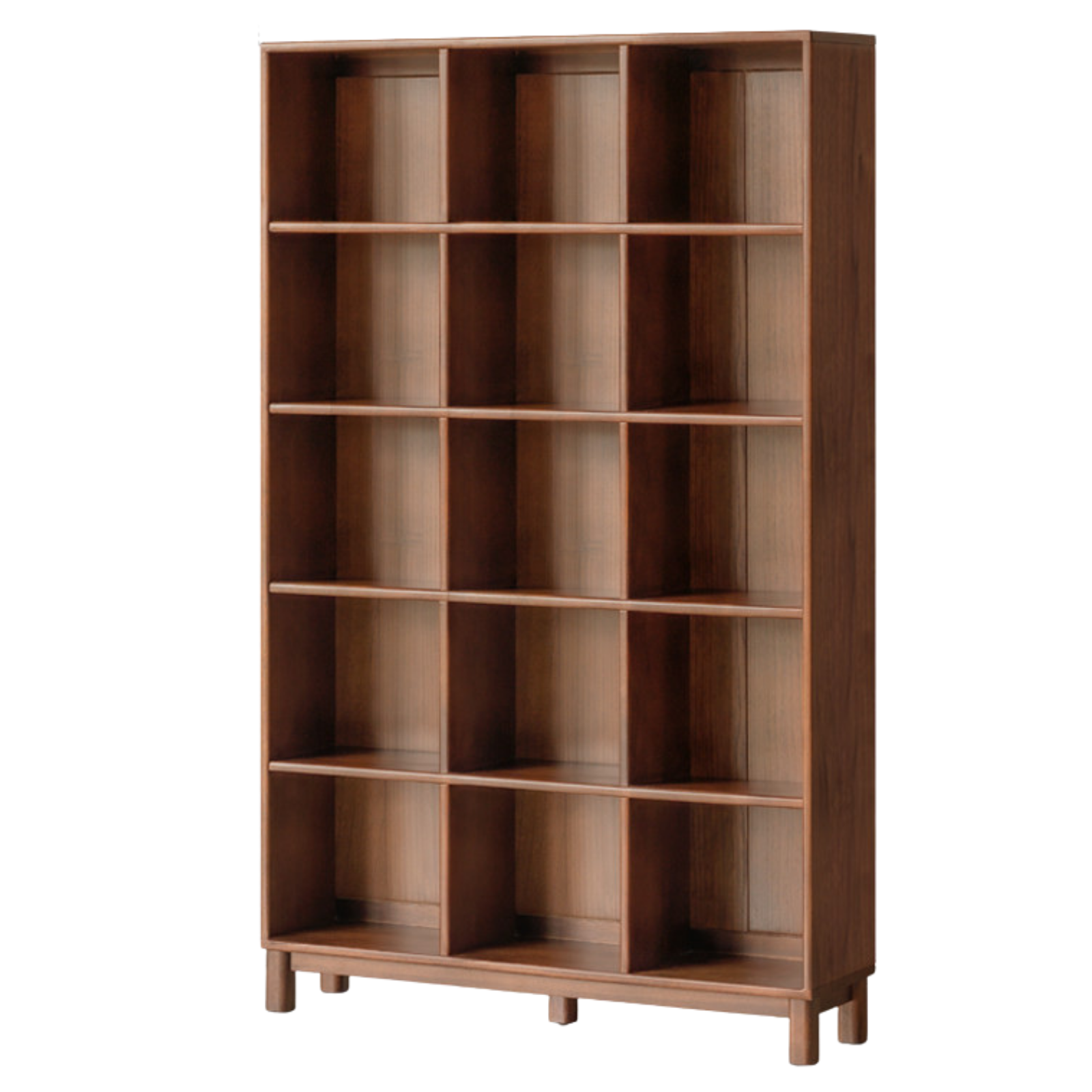 Black Walnut, Golden Sandalwood Solid Wood Light Luxury Style Bookshelf