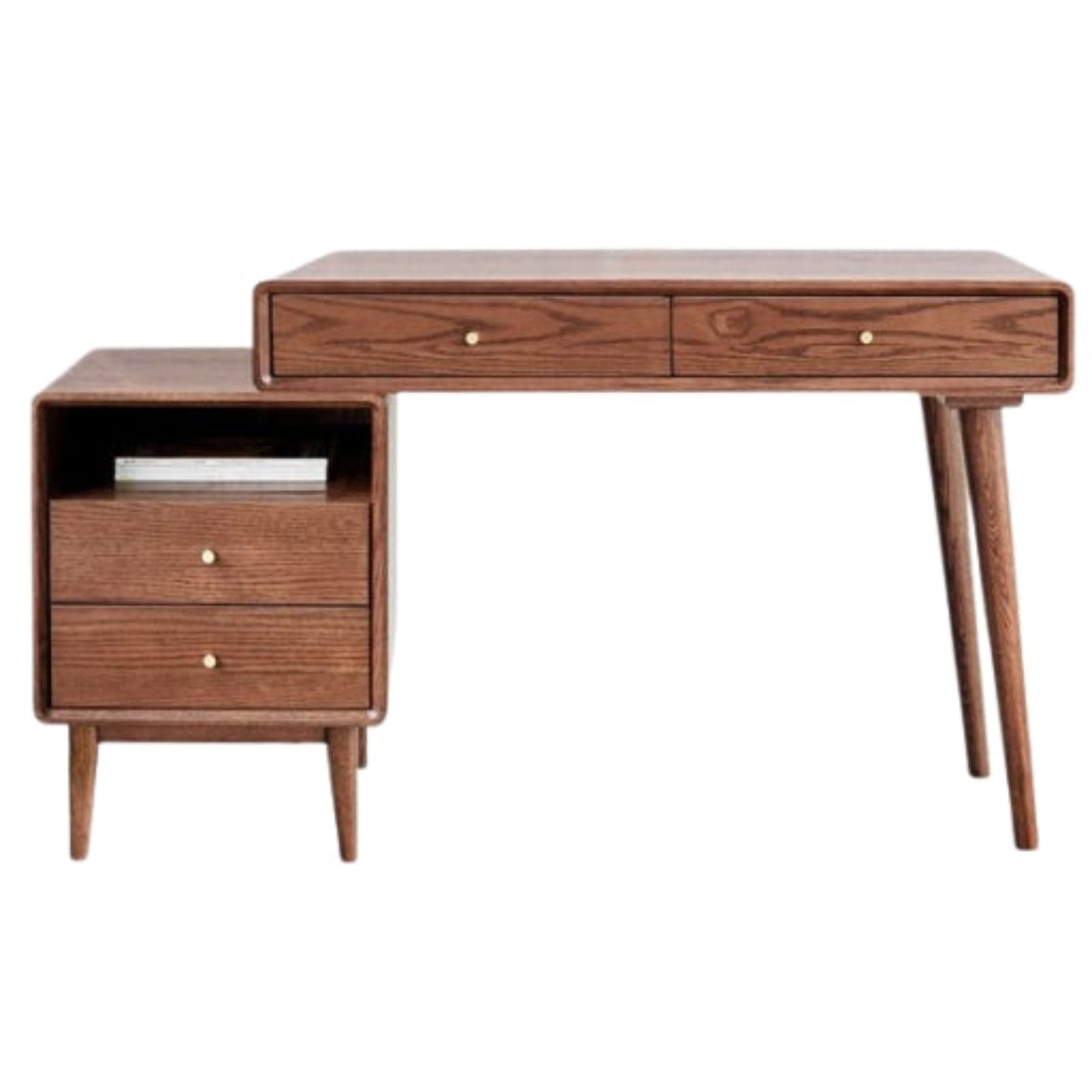 Oak Solid Wood Retractable Computer Desk
