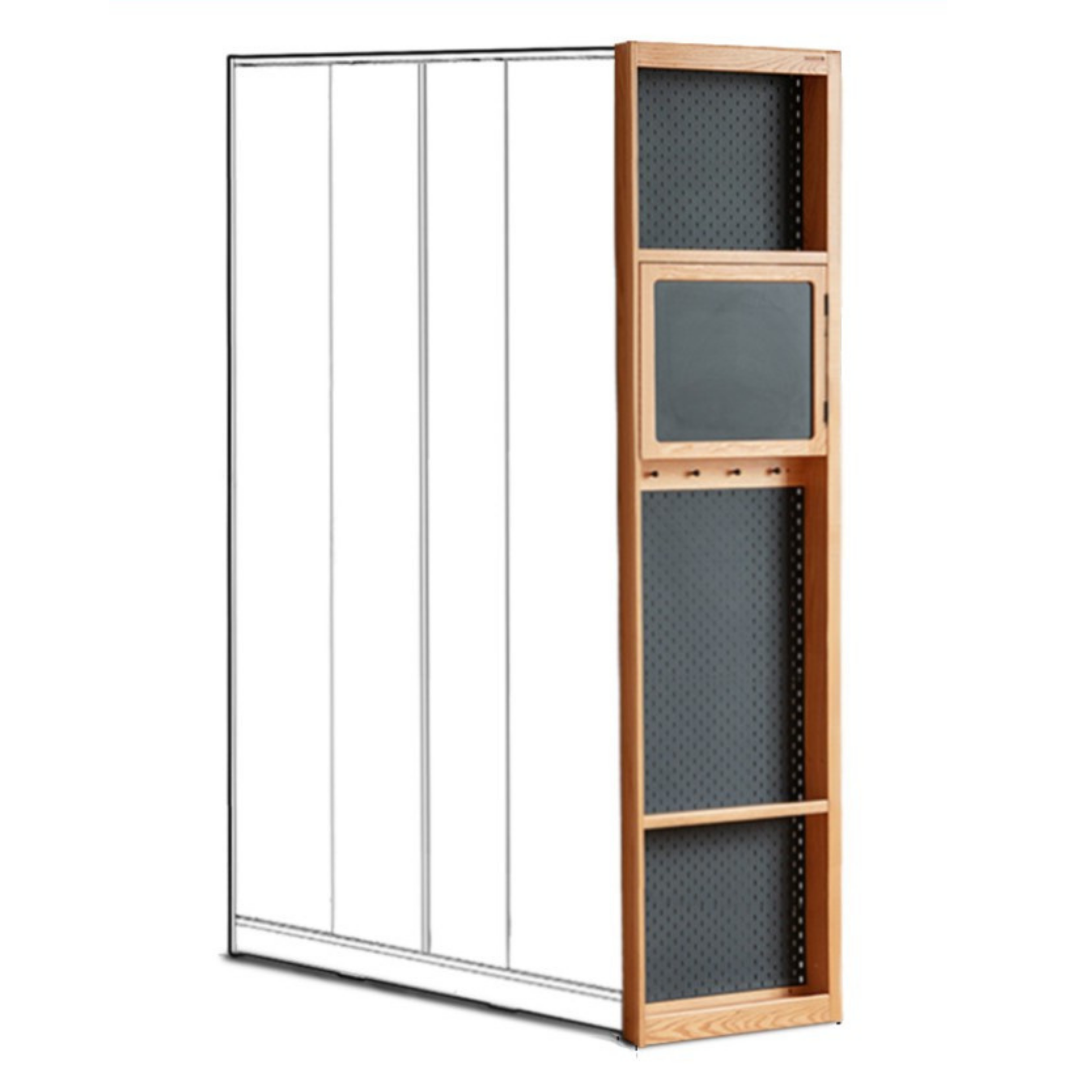 Oak, Cherry Solid Wood Corner Wardrobe