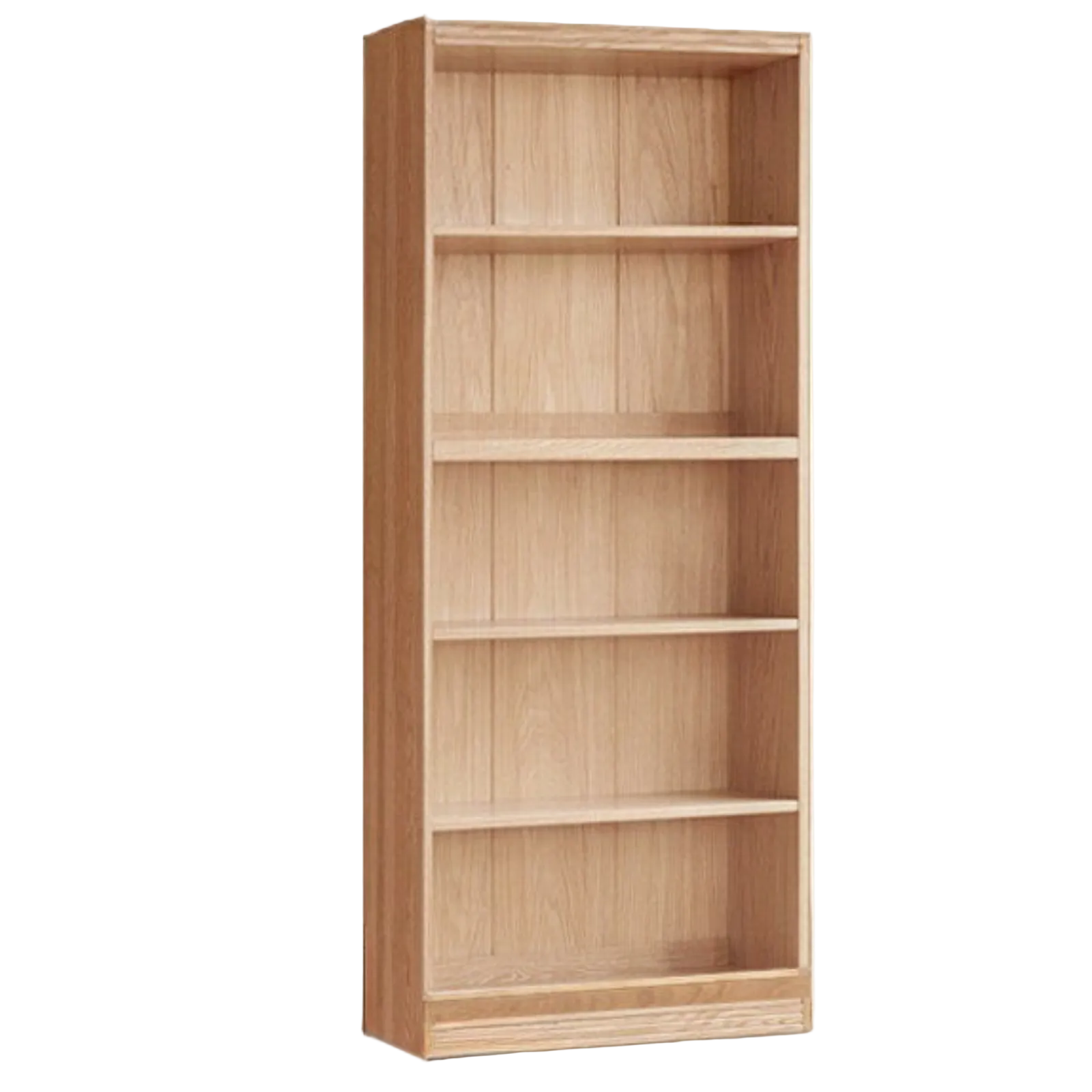 Ash Solid Wood Wall-Mounted Bookcase with Integrated Study Shelf