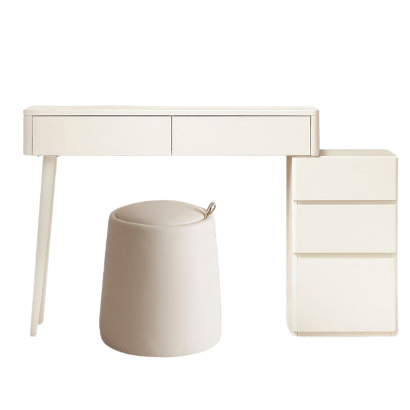 Solid RubberWood Telescopic Vanity Table + LED Makeup Mirror