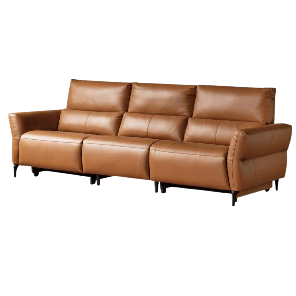 Genuine Leather Power Reclining Sofa with High Back, Single or Dual Power Recliners & USB Charging