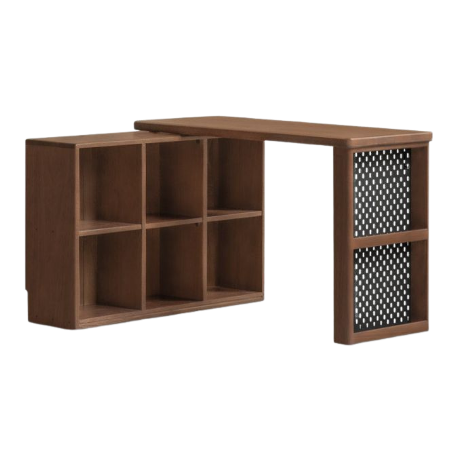 Solid Rubberwood, Oak Solid Wood Telescopic Corner Office Desk