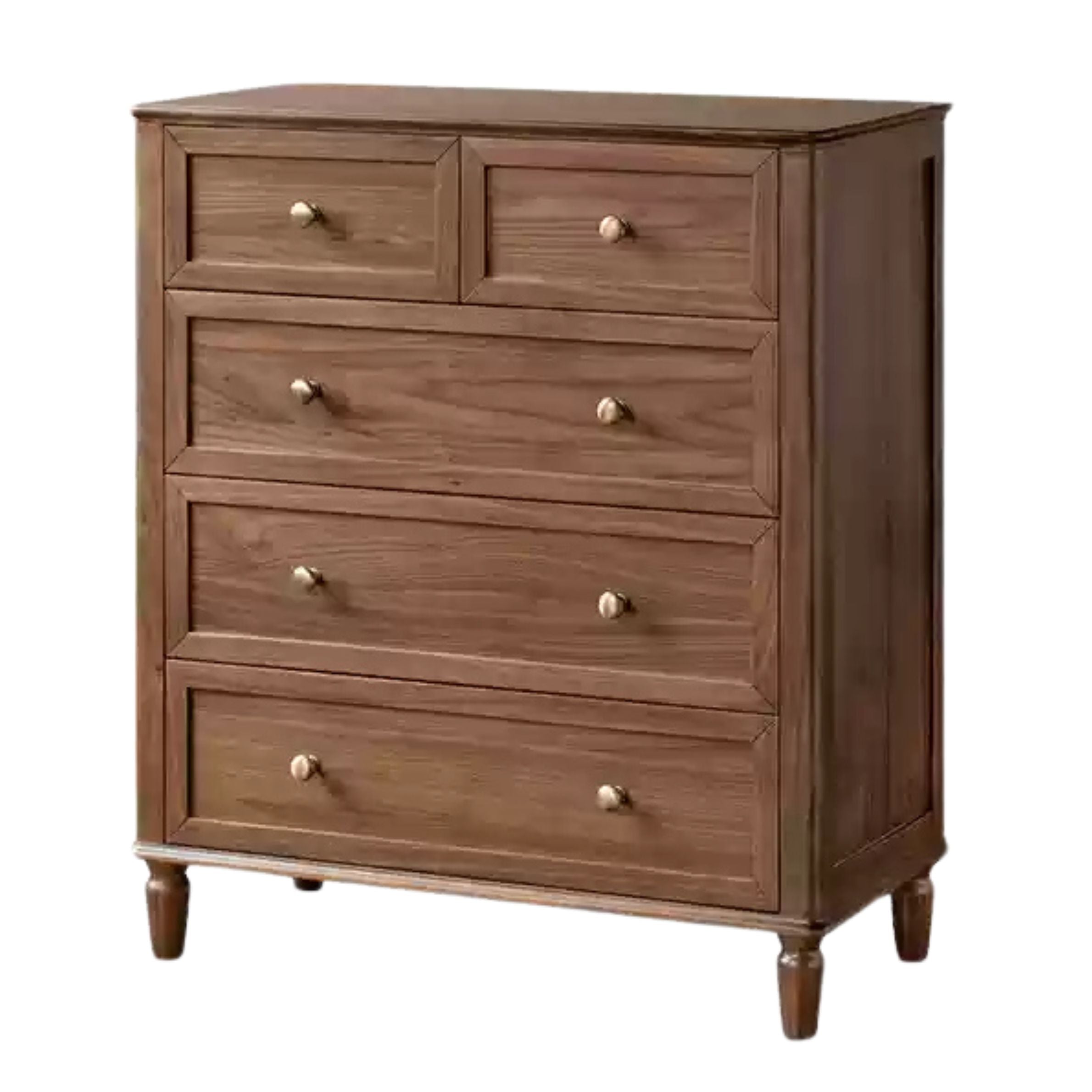 Black Walnut Solid Wood American Retro Chest of Drawers.