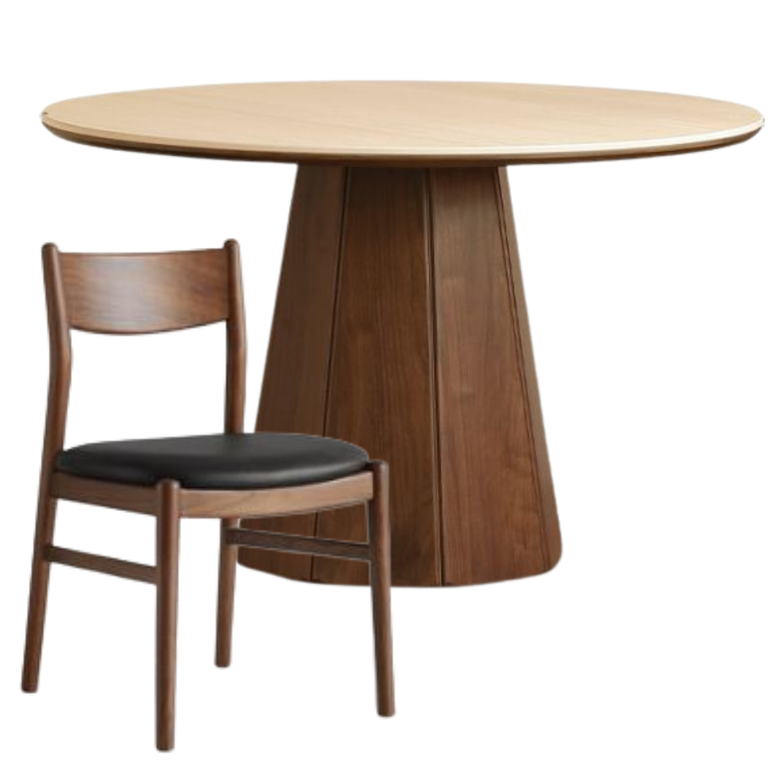 Black Walnut Solid Wood Round Slab Dining Table