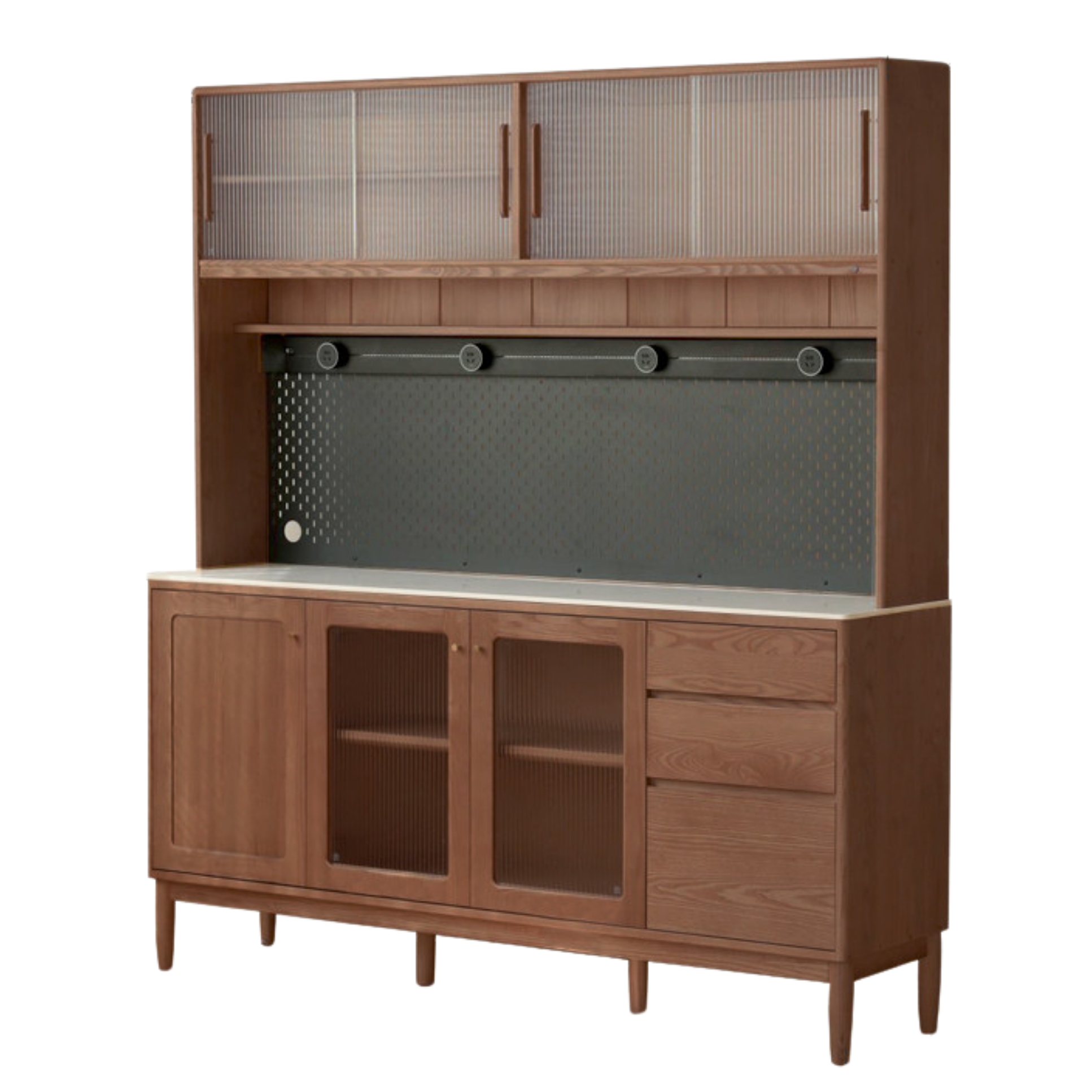 Ash Solid Wood Rock Board Dining Sideboard