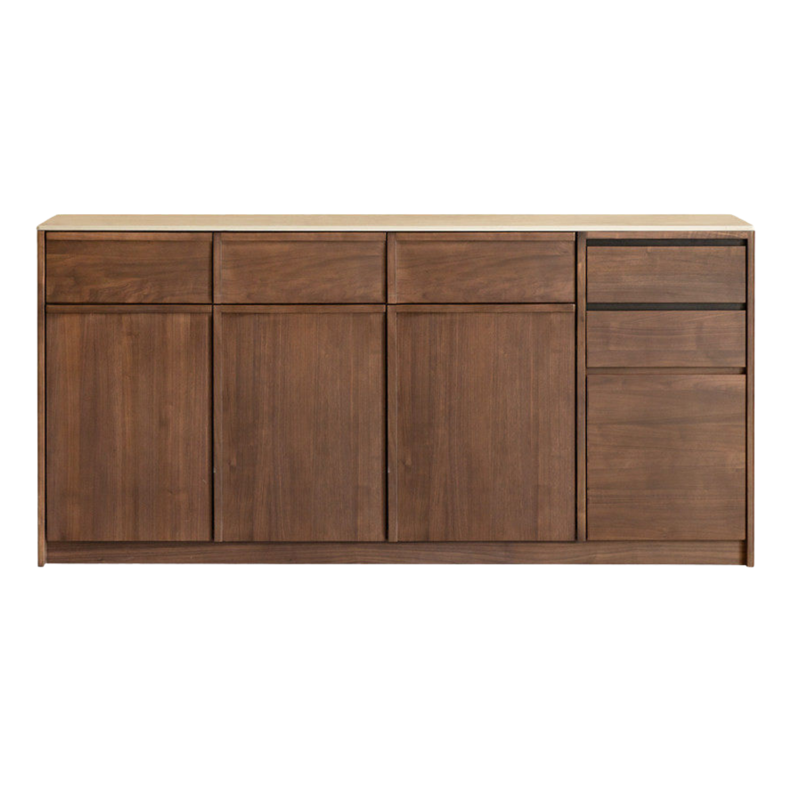 Black Walnut, Sandalwood, Ash Solid Wood Dining Cabinet Antique Style Rock Board