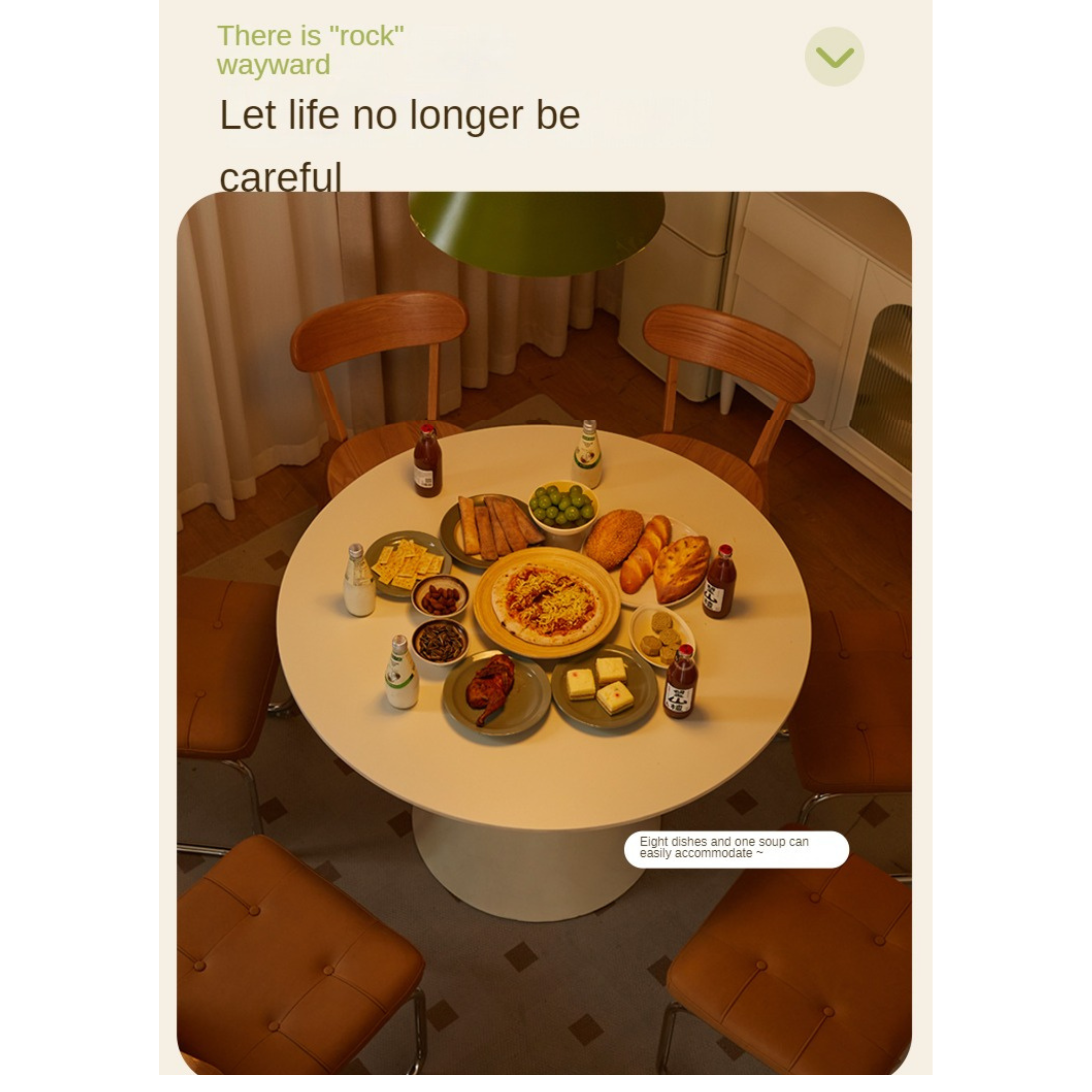 Rock Cream Style Round Table.