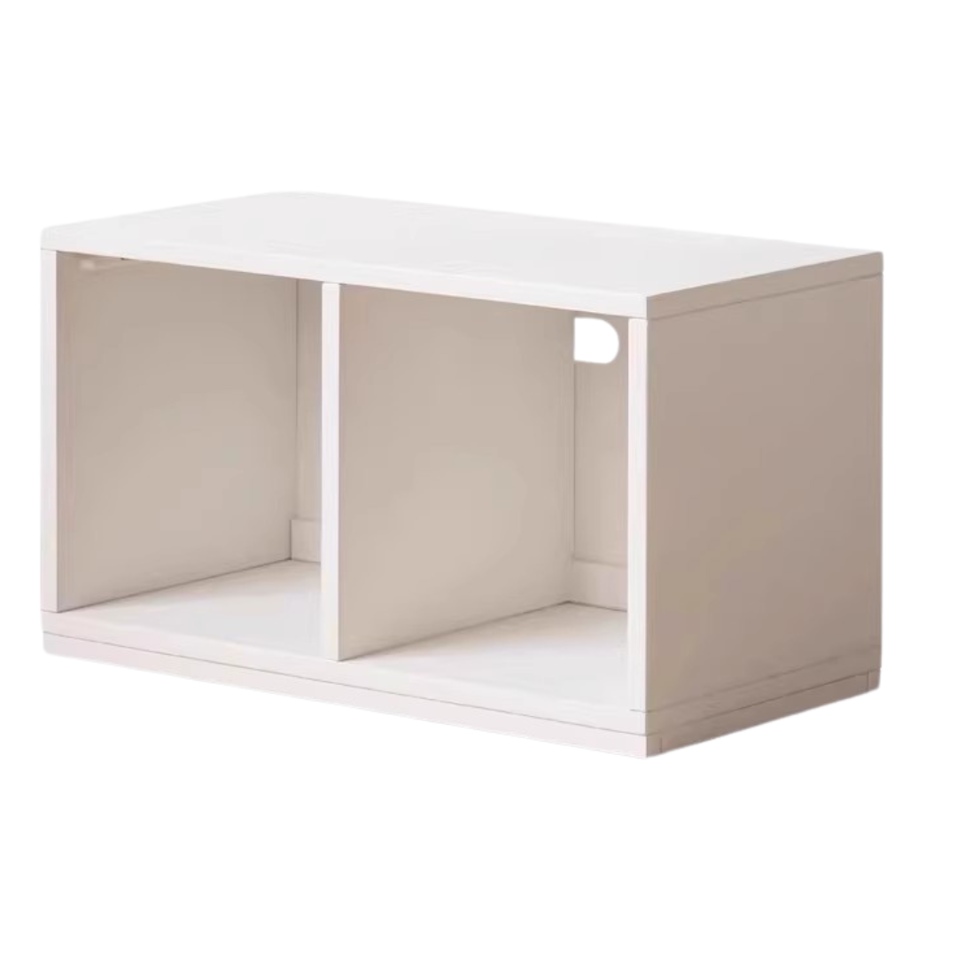 Poplar Solid Wood TV Cabinet Floor Cabinet Cream Style
