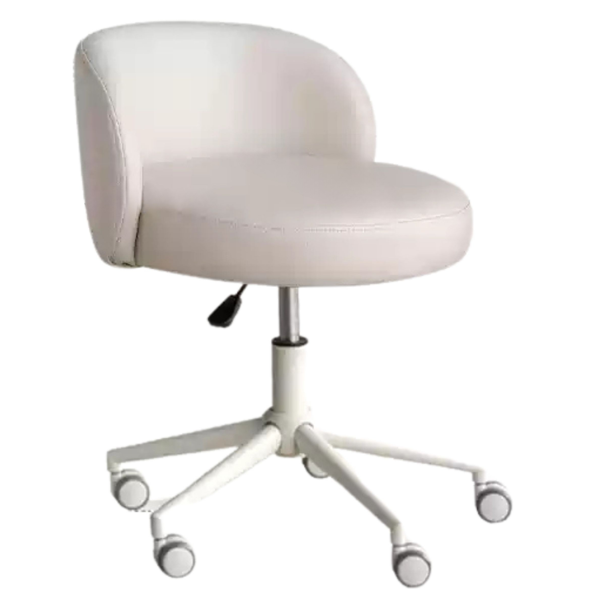 Eco-Leather, Imitation Sheepskin Adjustable Height Vanity Stool, Modern Minimalist Makeup Chair for Bedroom
