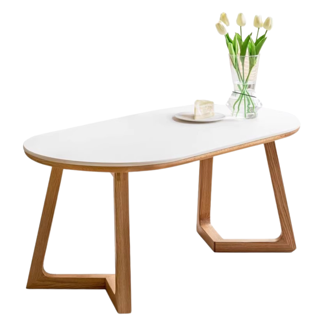 Oak Solid Wood Coffee Table Modern Slate