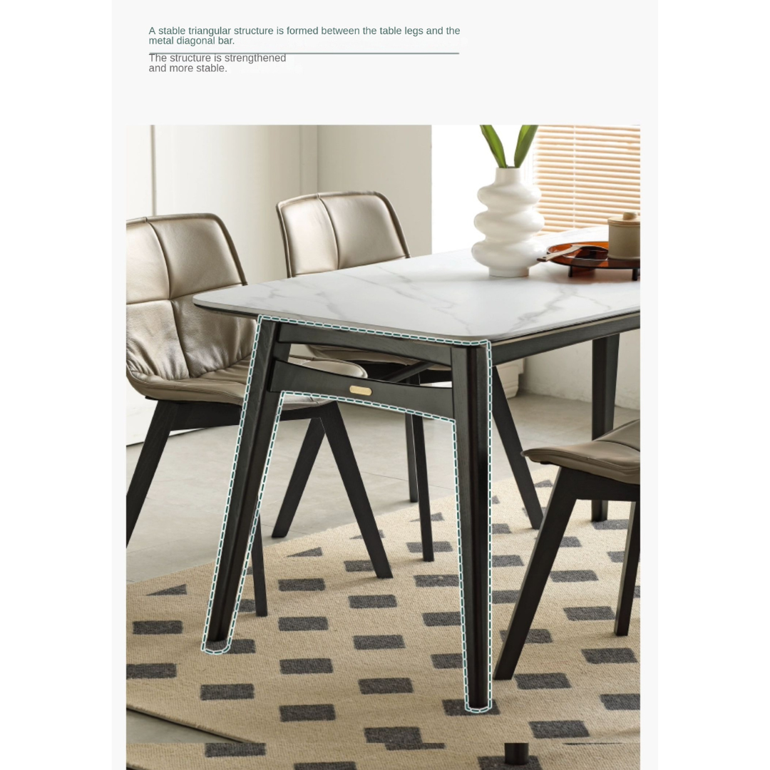 Oak Solid Wood Slate Luxury Dining Table