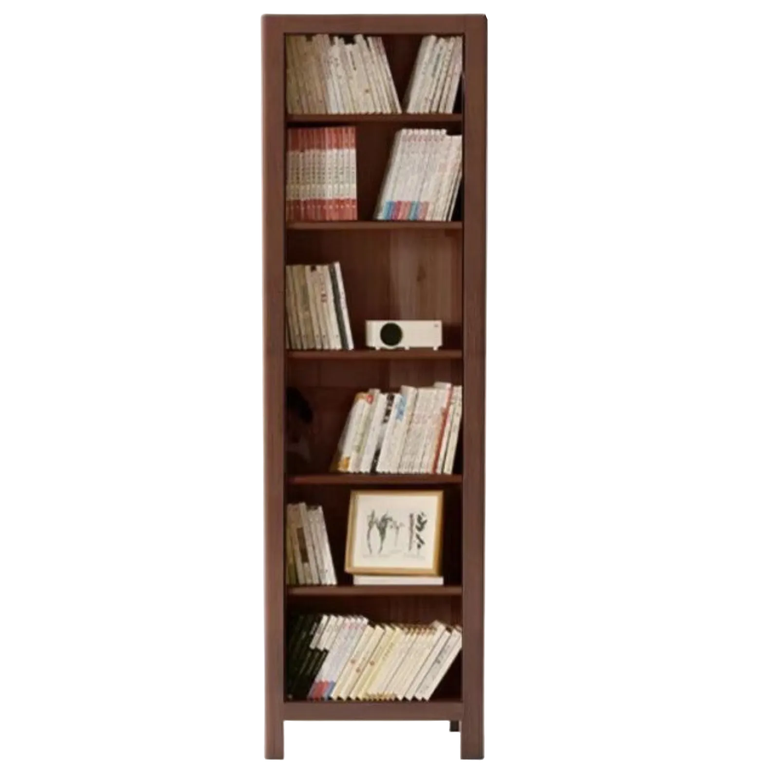 Solid Rubberwood Bookcase with Storage and Display Shelves