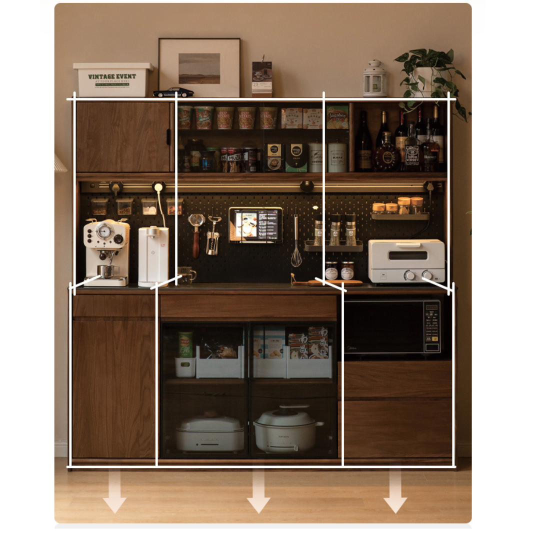 Black Walnut, South American Walnut Solid Wood Sideboard, Buffet Cabinet