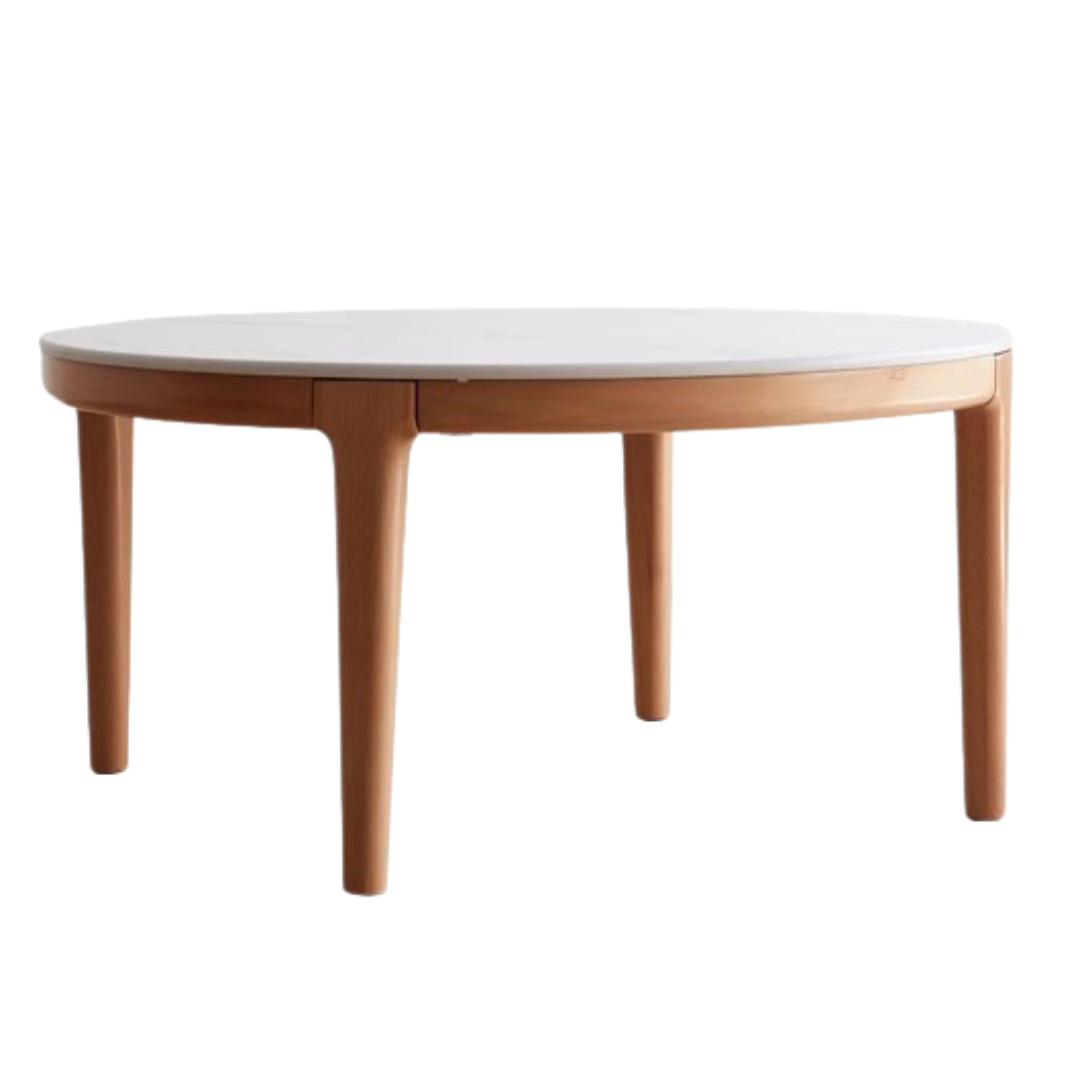 Beech Solid Wood Coffee Table Slate Side Table Combination