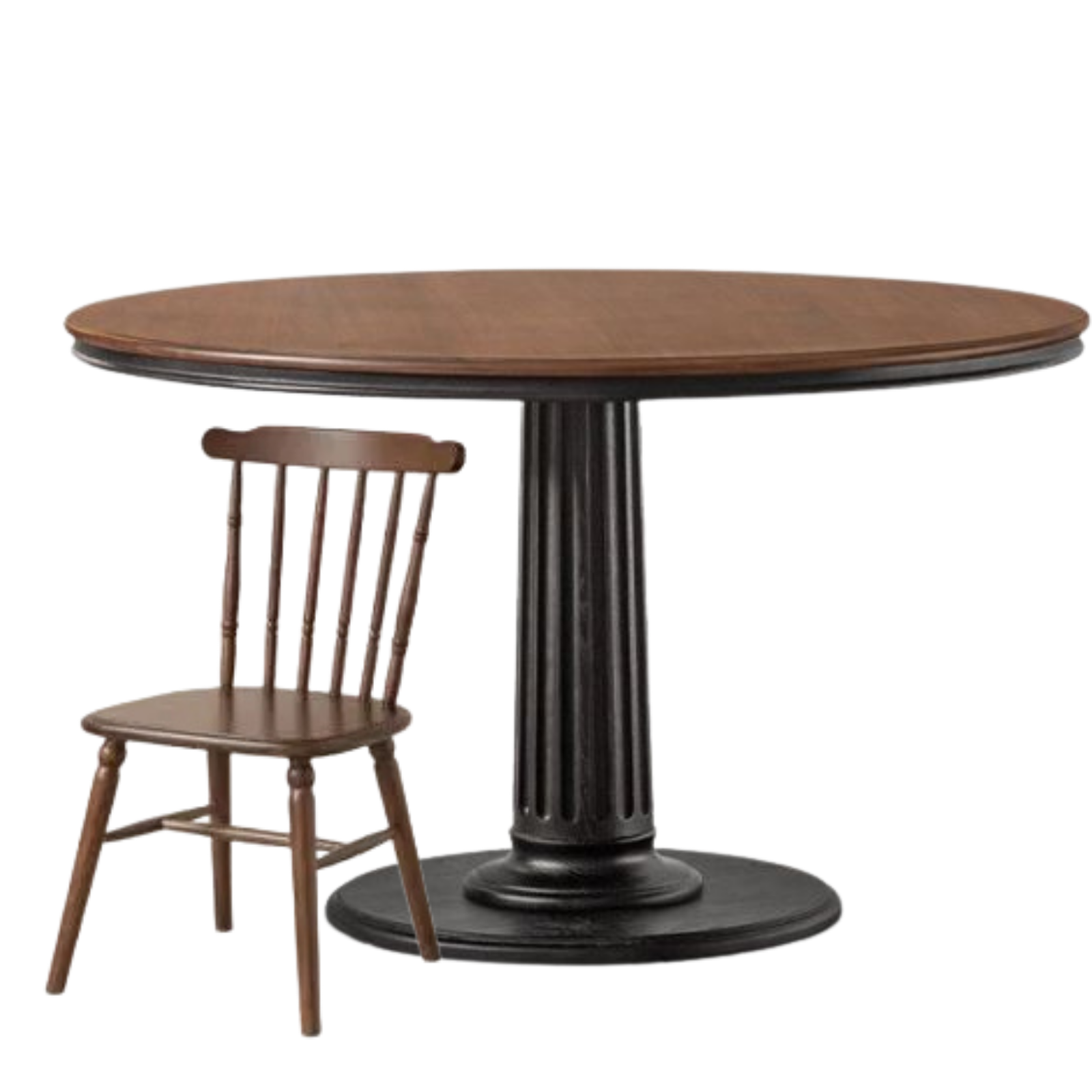 Black Walnut Solid Wood American Retro Round Dining Table