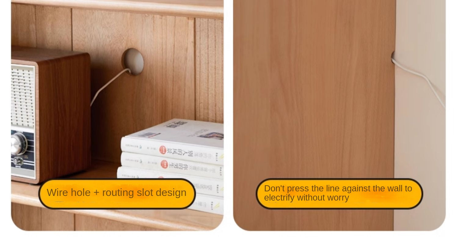 Beech Solid Wood Bookshelf Combination, Open Storage Cabinet